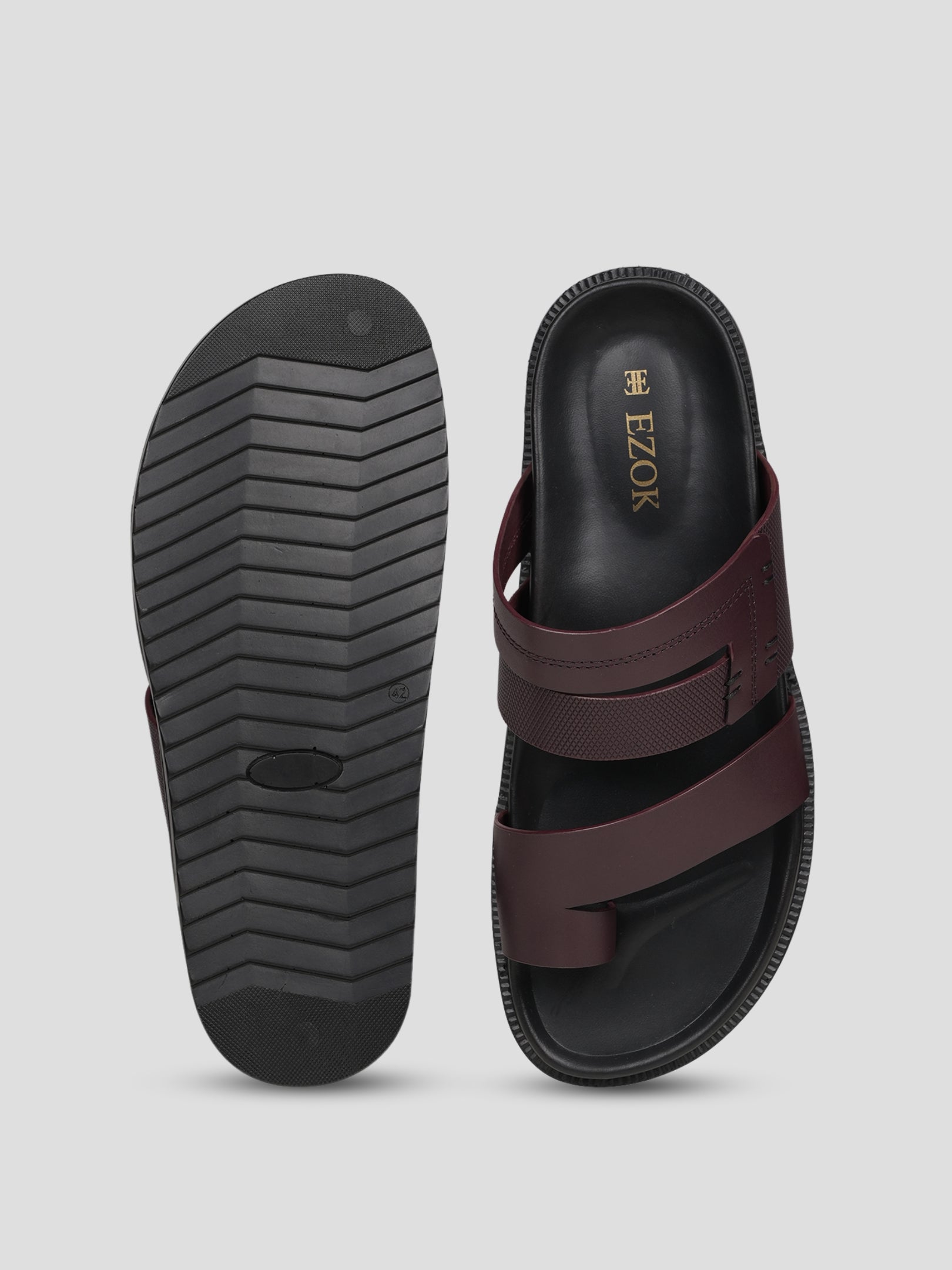 Ezok Men's Genuine Leather Sandals - Comfortable & Stylish Footwear