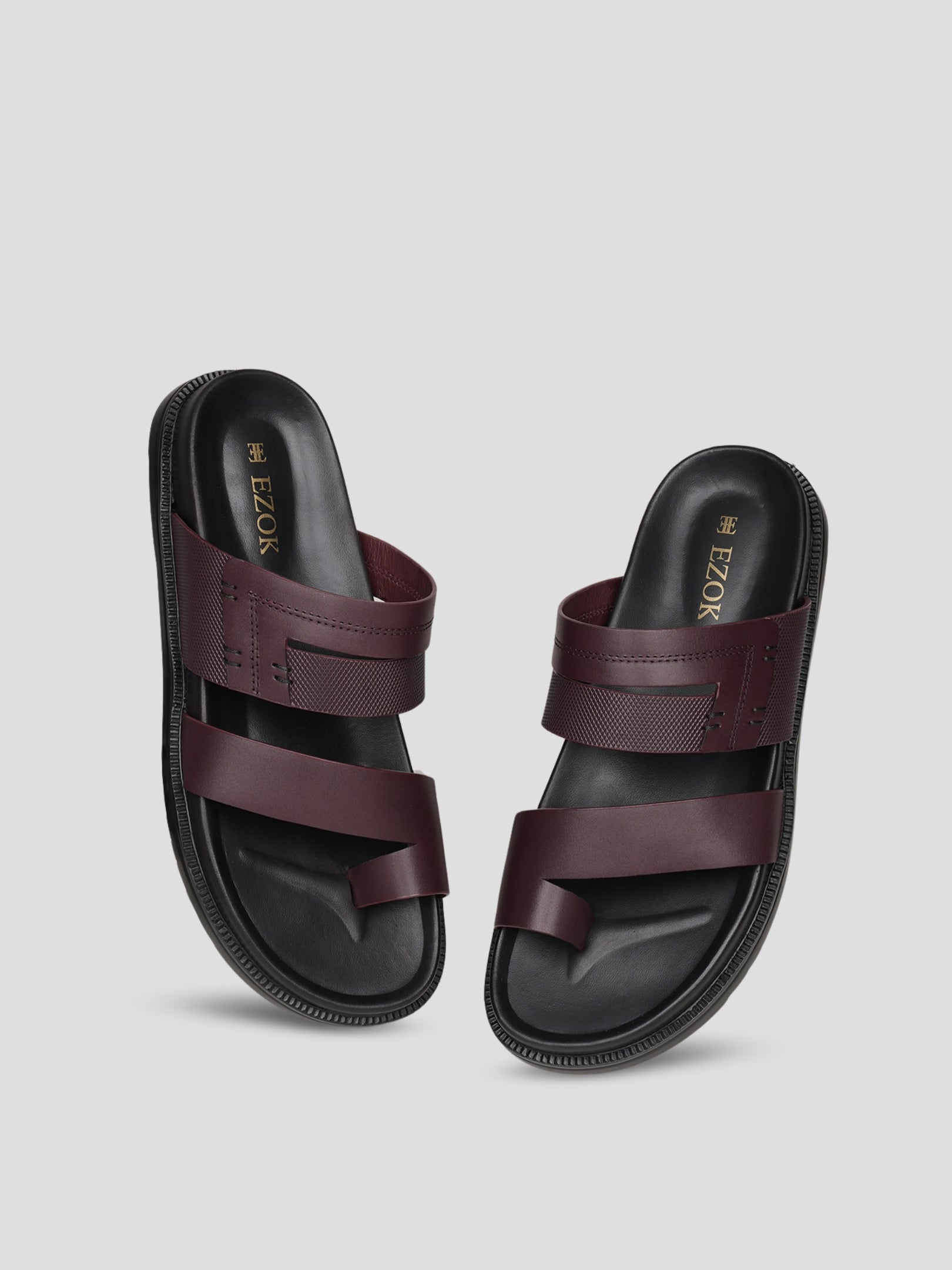 Ezok Men's Genuine Leather Sandals - Comfortable & Stylish Footwear