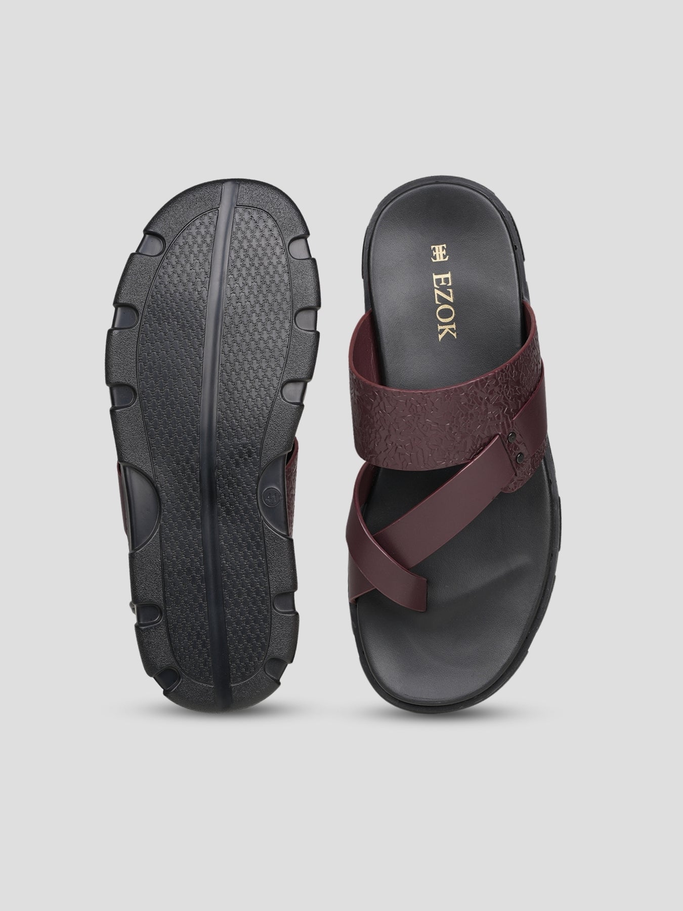 Ezok Men's Genuine Leather Sandals - Comfortable & Stylish Footwear