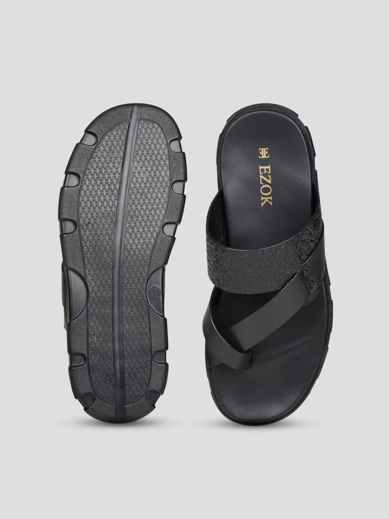 Ezok Men's Genuine Leather Sandals - Comfortable & Stylish Footwear