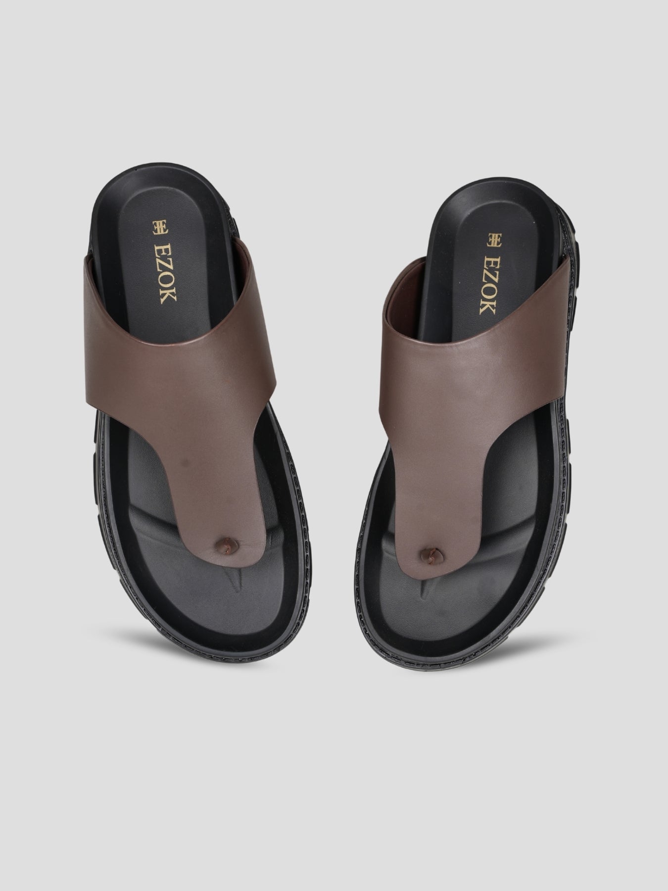 Ezok Men's Genuine Leather Sandals - Comfortable & Stylish Footwear