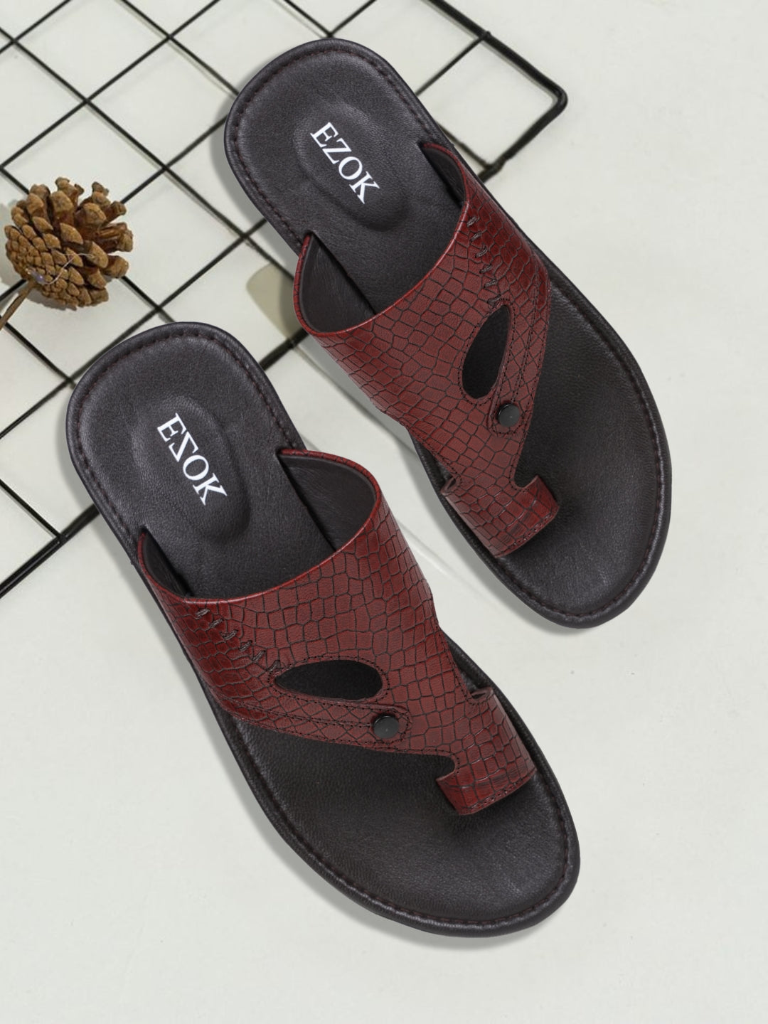 Ezok Men's Genuine Leather Sandals Comfortable, Stylish, and Durable Footwear for Summer