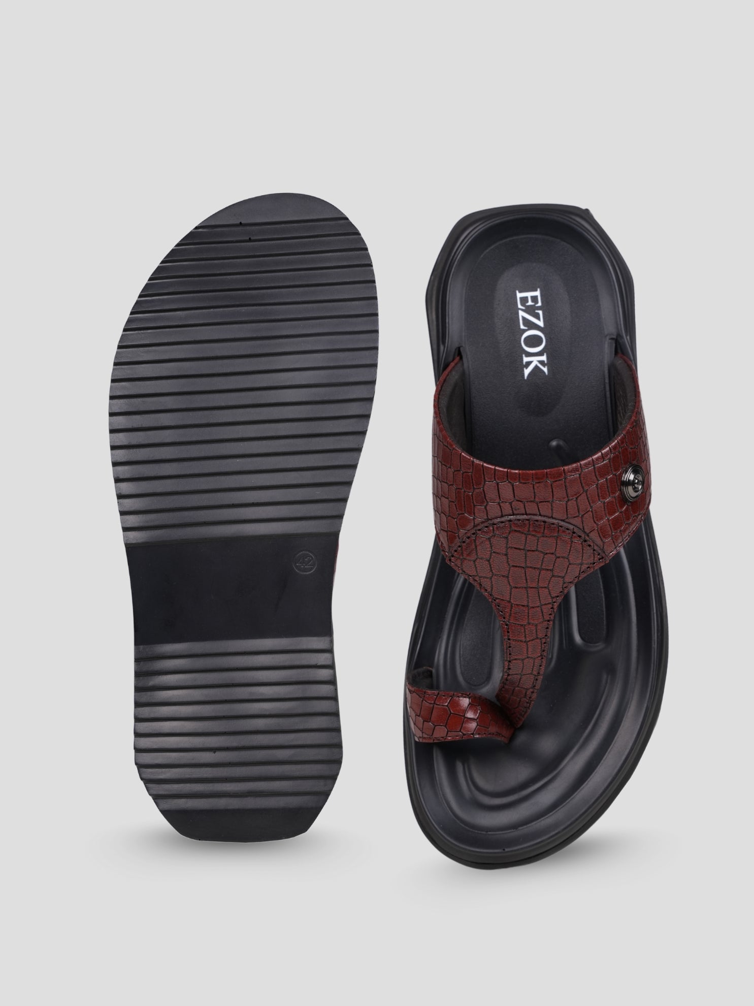 Ezok Men's Genuine Leather Sandals Comfortable, Stylish, and Durable Footwear for Summer