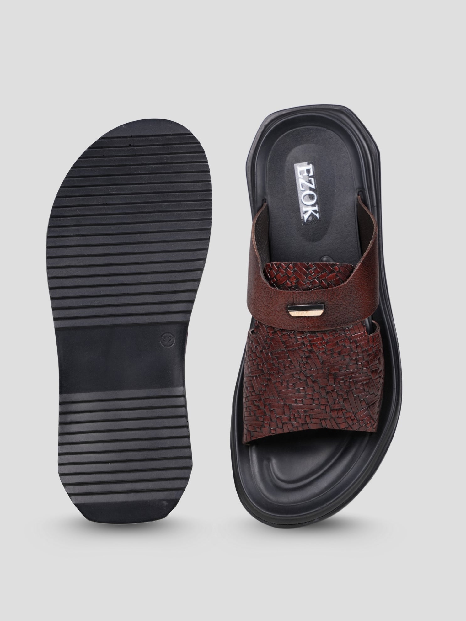 Ezok Men's Genuine Leather Sandals Comfortable, Stylish, and Durable Footwear for Summer