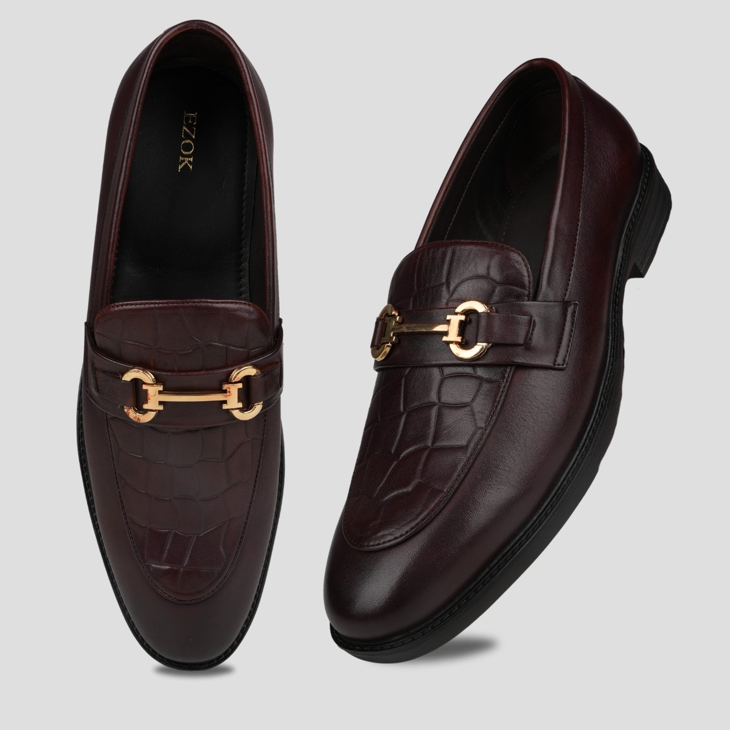 Ezok Leather Brown formal Shoes For Men