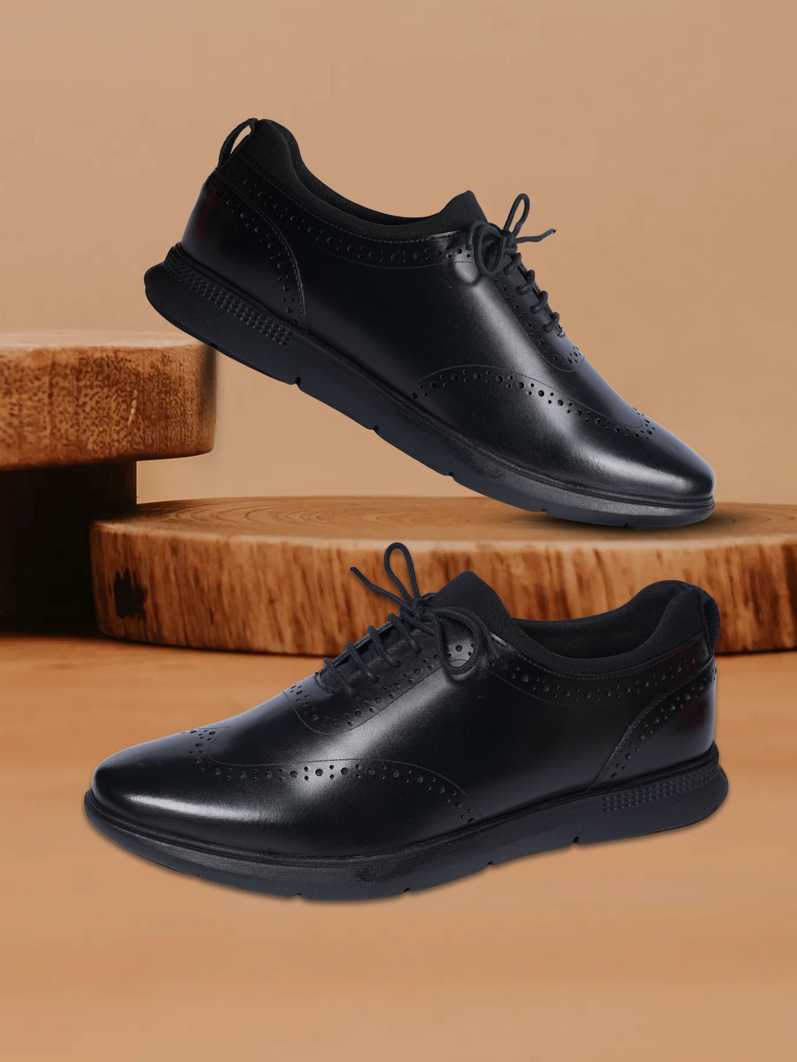Ezok Men's Leather Casual Lace Up Shoes | Comfortable & Easy to Wear