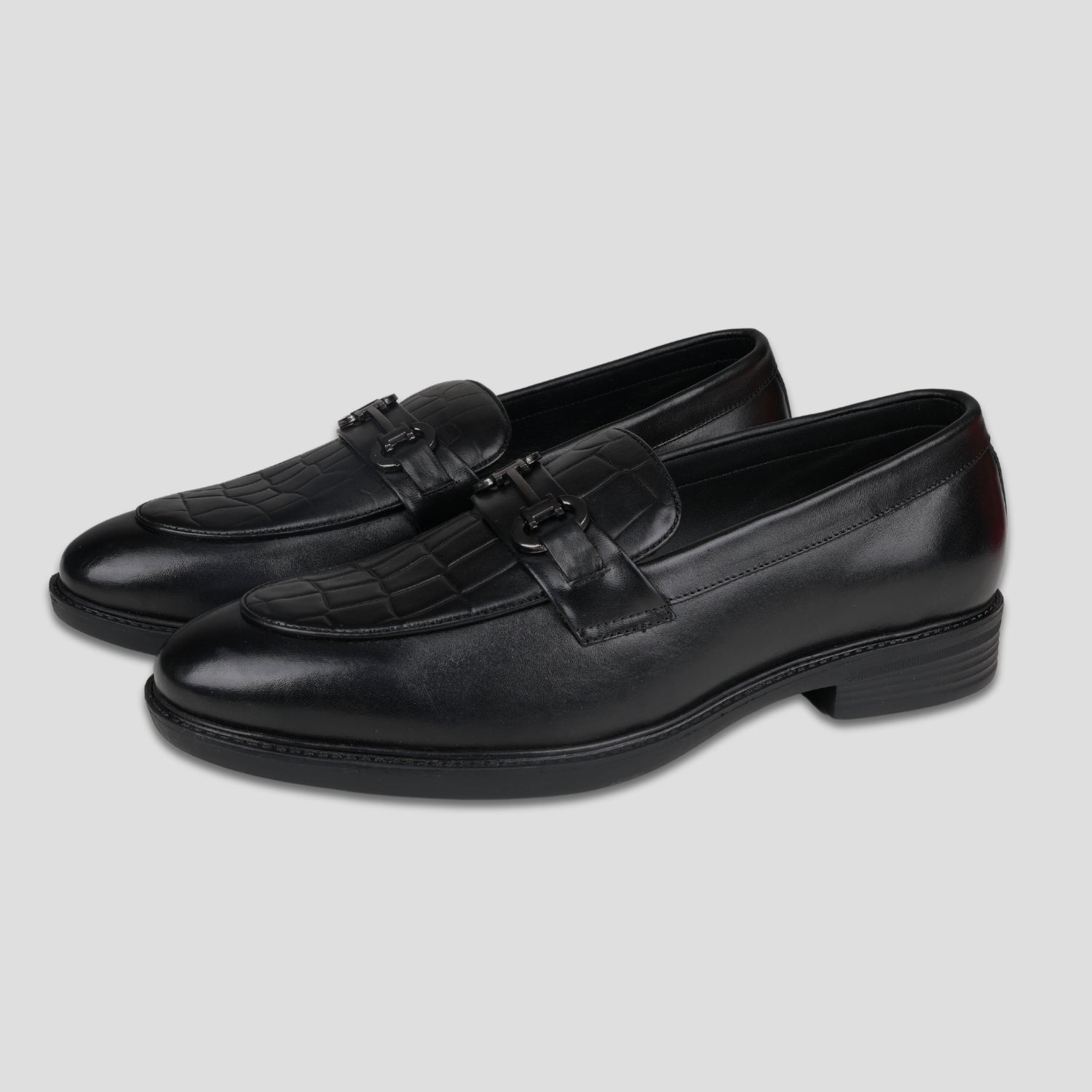 Ezok Leather Black formal Shoes For Men