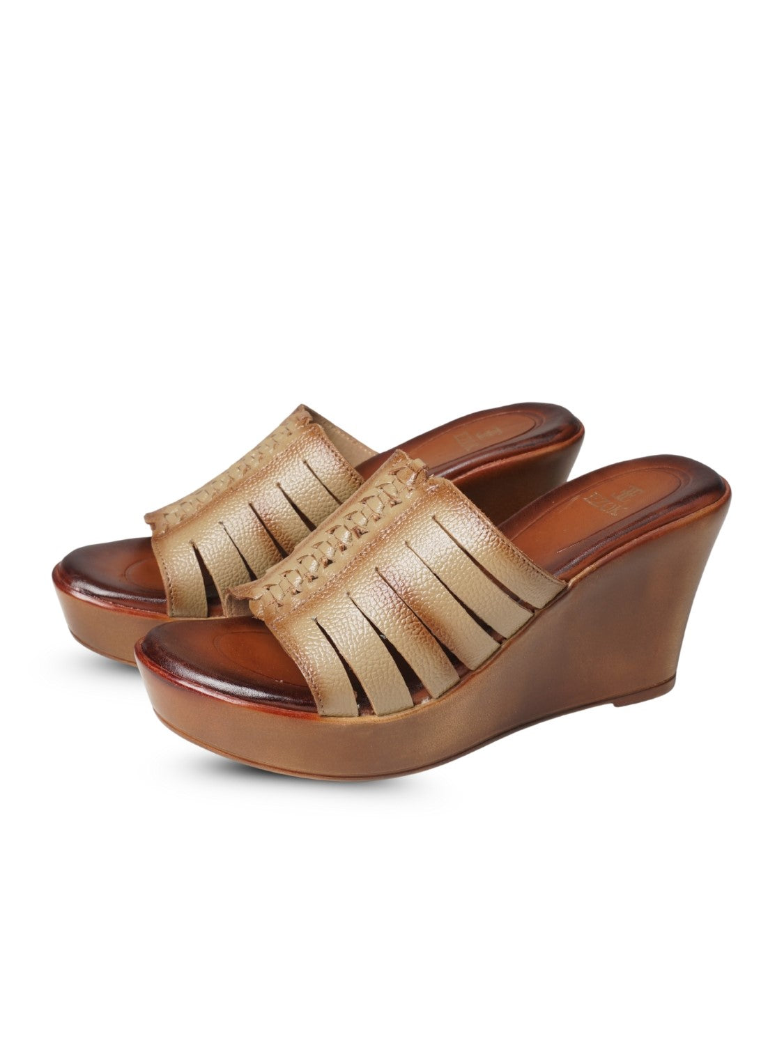 Ezok Women's Casual Genuine Leather Sandals | Stylish Open-Toe Heels Design with Cushioned Insole | Comfortable & Trendy for Everyday Wear