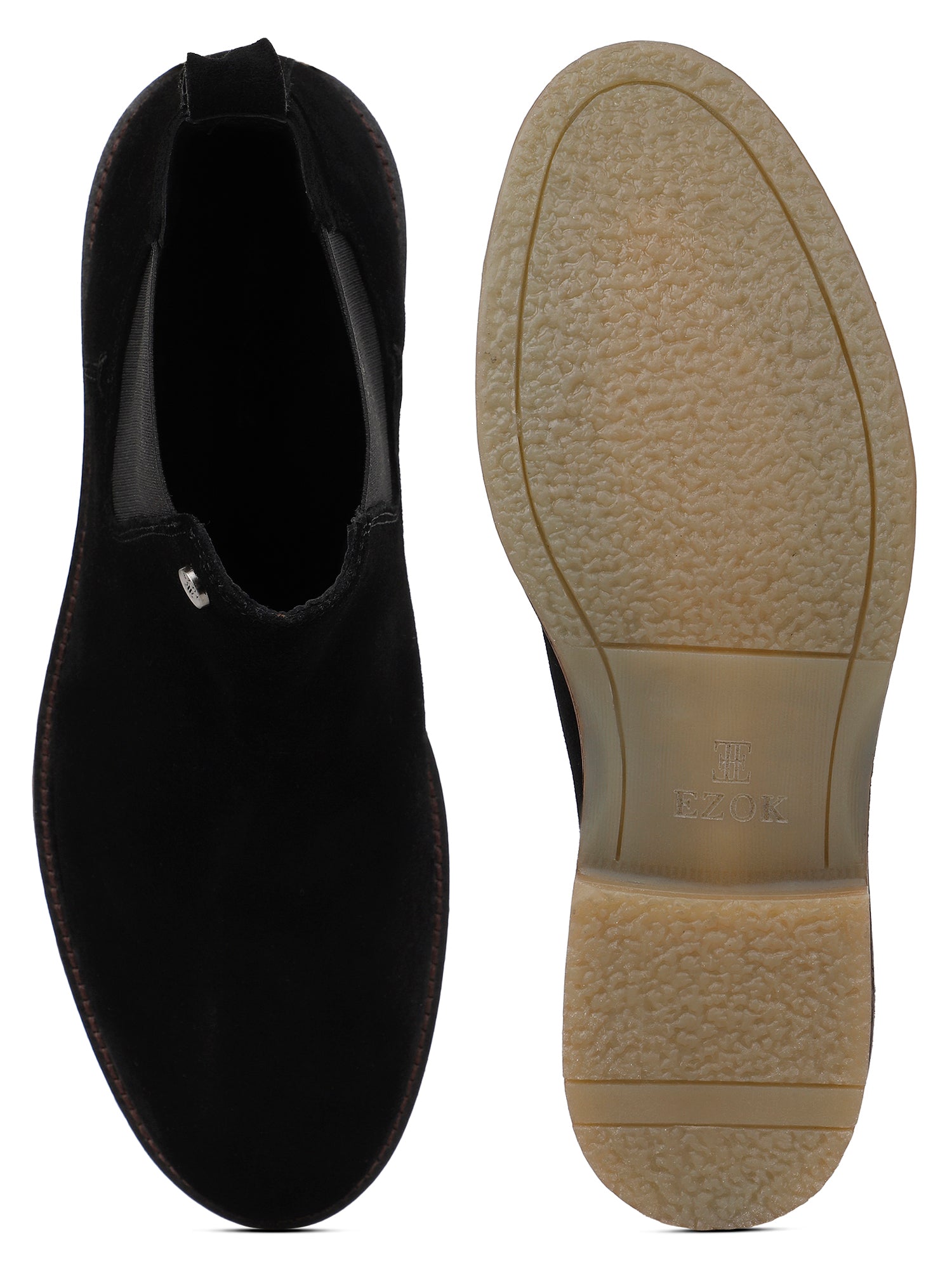 Ezok Leather Chelsea Black Boots for Men