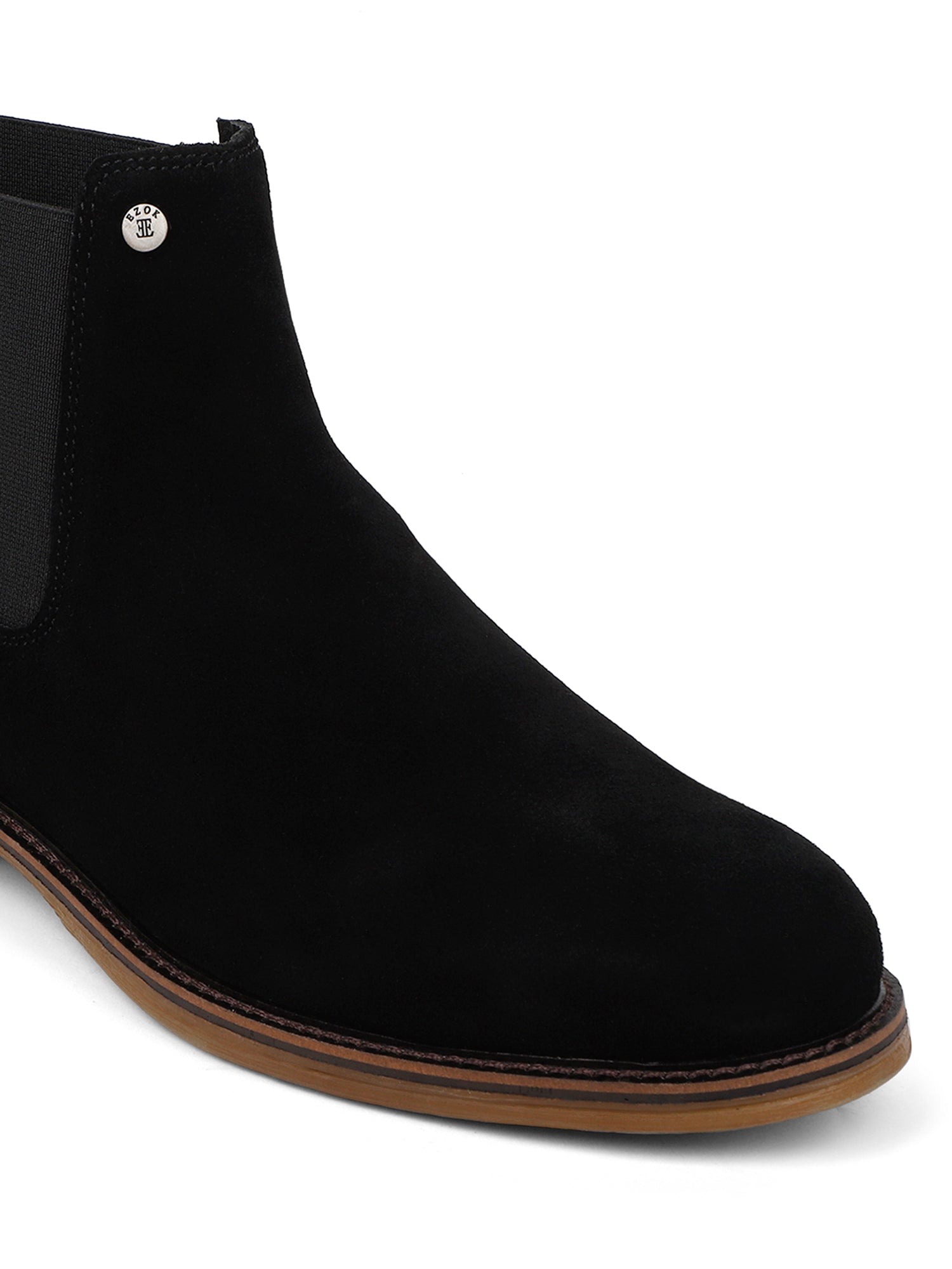 Ezok Leather Chelsea Black Boots for Men