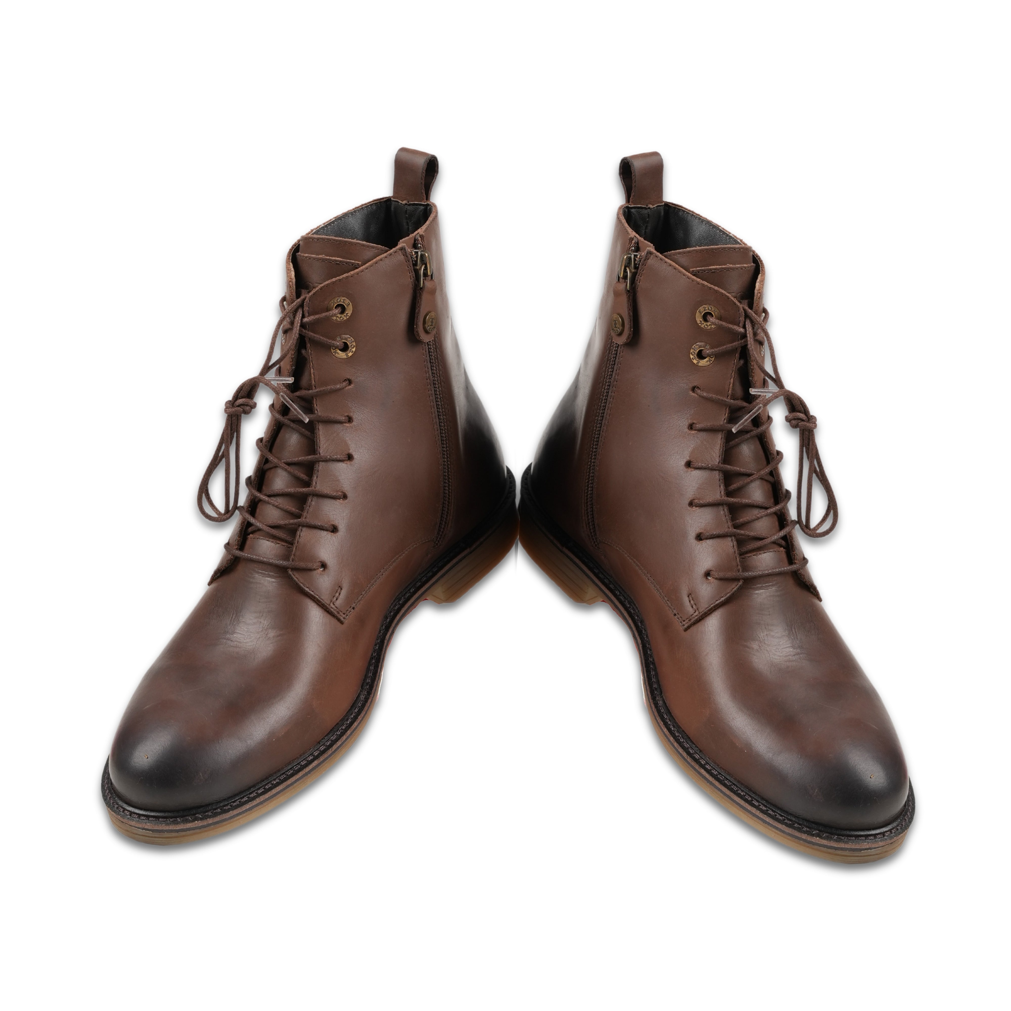 Ezok Leather ZIPPER ANKLE Brown Boots for Men