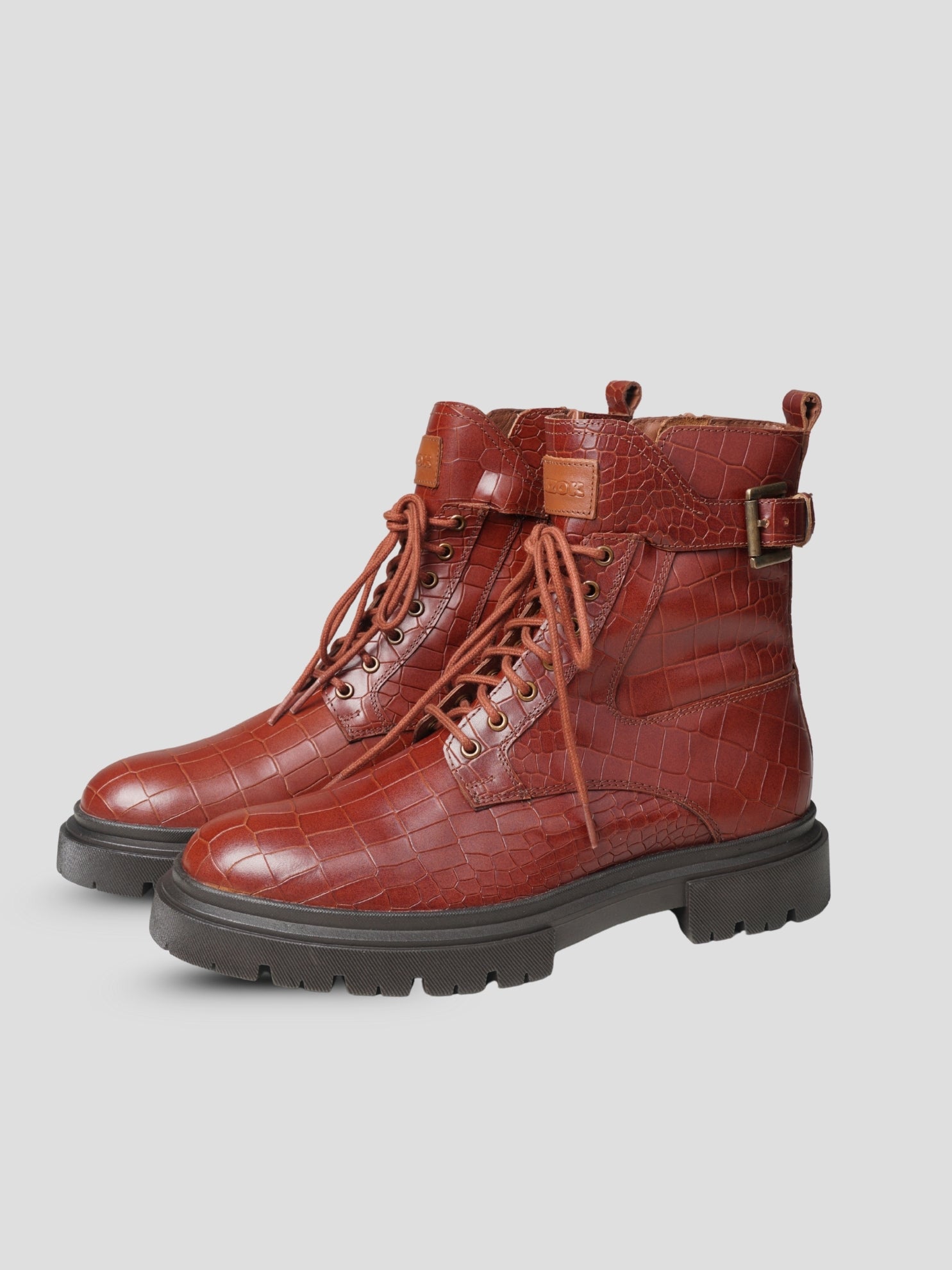 EZOK Men’s Tan Leather Lace-Up Boots | Premium Leather | Durable TPR Sole | Casual & Semi-Casual Wear