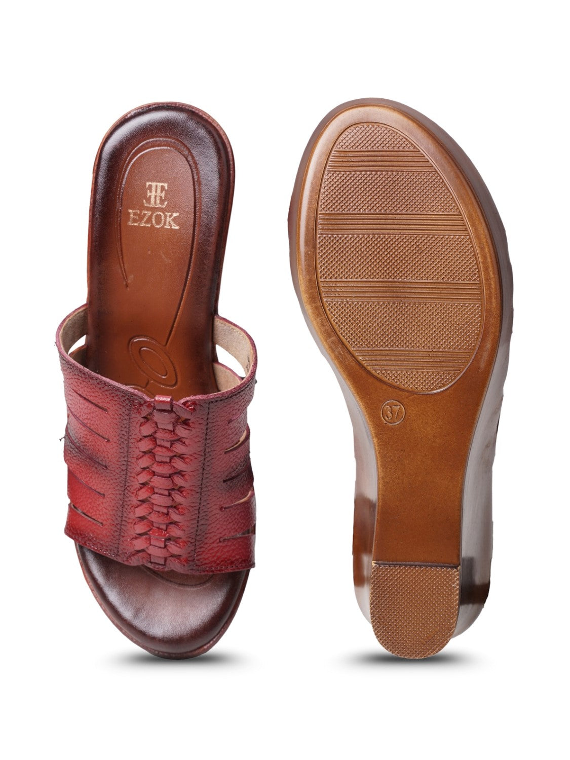 Ezok Women's Casual Genuine Leather Sandals | Stylish Open-Toe Design with Cushioned Insole | Comfortable & Trendy for Everyday Wear