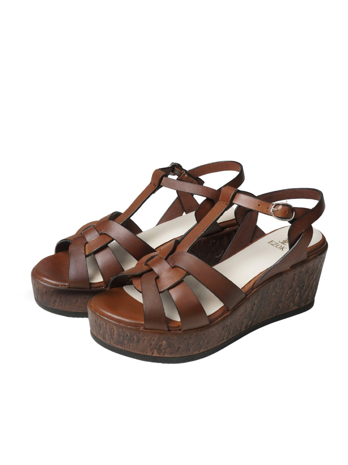 Ezok Women's Casual Genuine Leather Sandals | Stylish Open-Toe Design with Cushioned Insole | Comfortable & Trendy for Everyday Wear