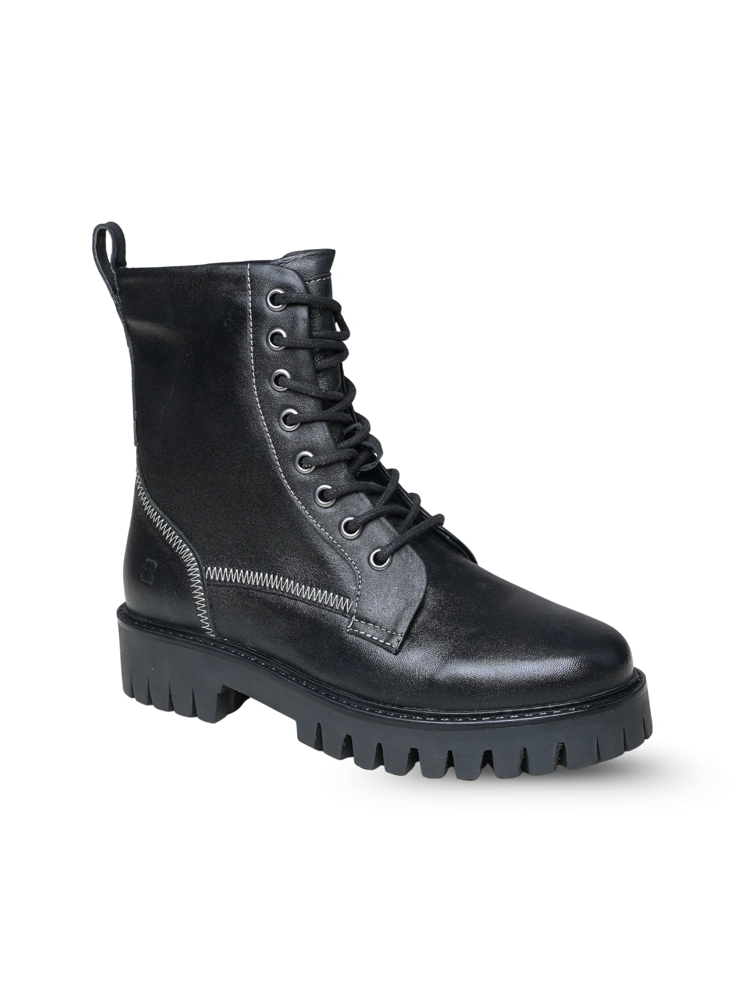 Ezok Women's Casual Leather Boots | Stylish Lace-Up Design with Cushioned Insole | Durable, Comfortable & Trendy for Daily Wear