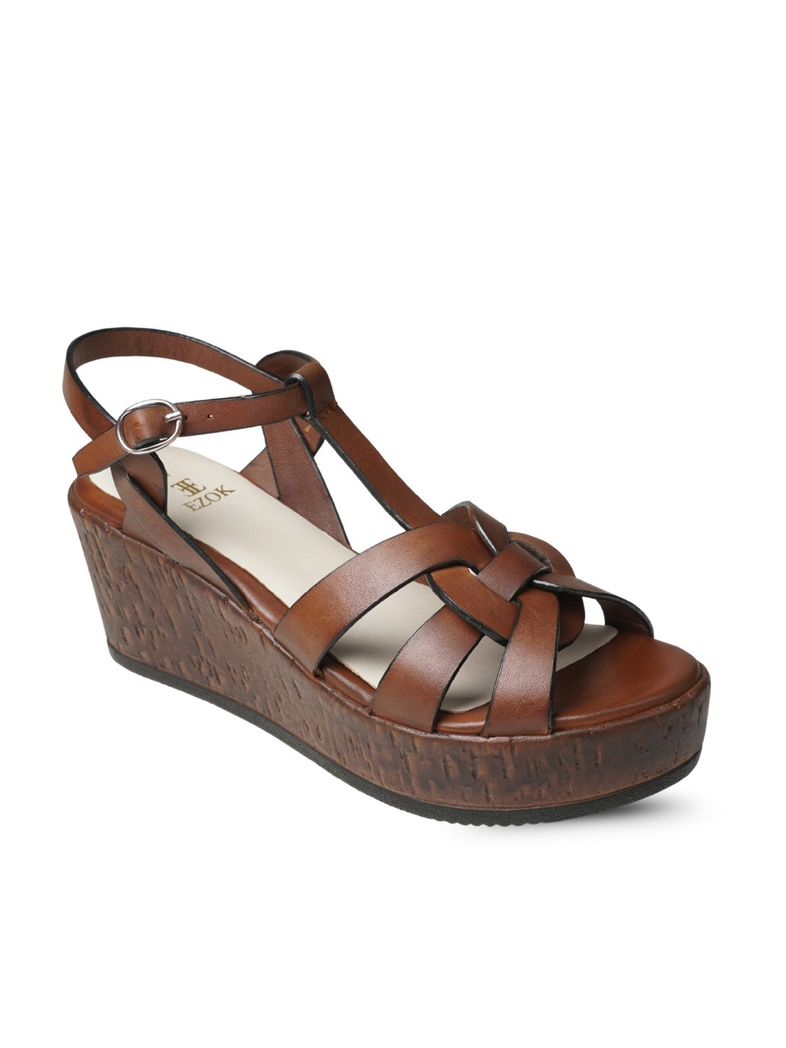 Ezok Women's Casual Genuine Leather Sandals | Stylish Open-Toe Design with Cushioned Insole | Comfortable & Trendy for Everyday Wear