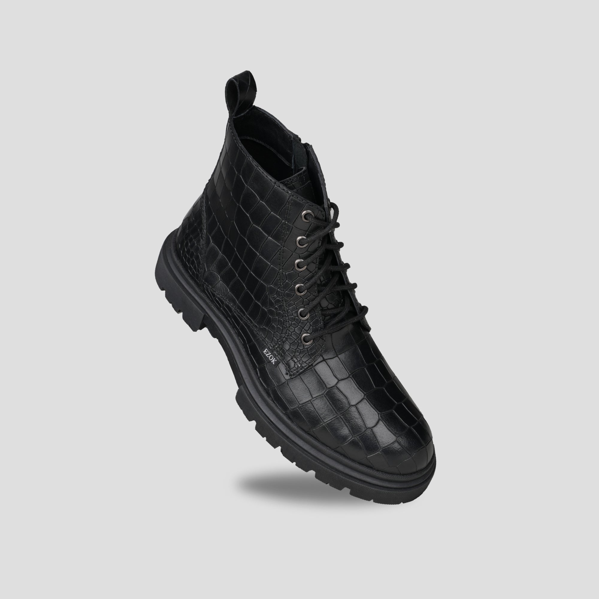 Ezok Leather Ankle Lace Up Boots For Men