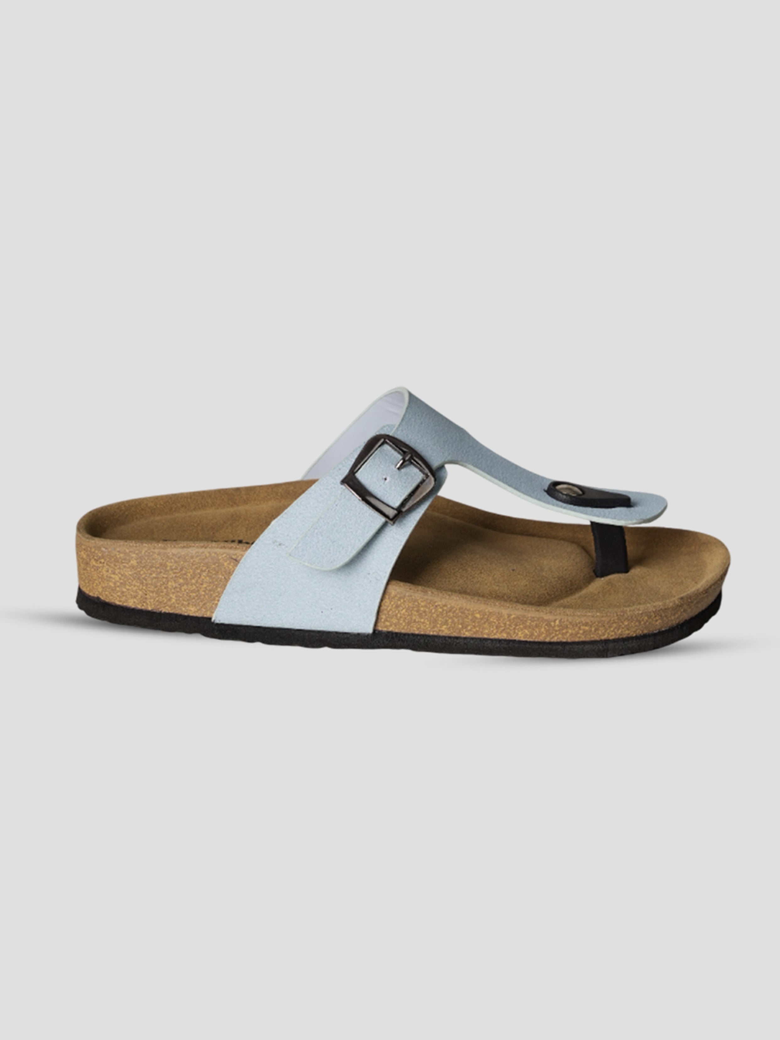Jive Vibe By Ezok Blue Synthetic Slip On With Buckle Sandals