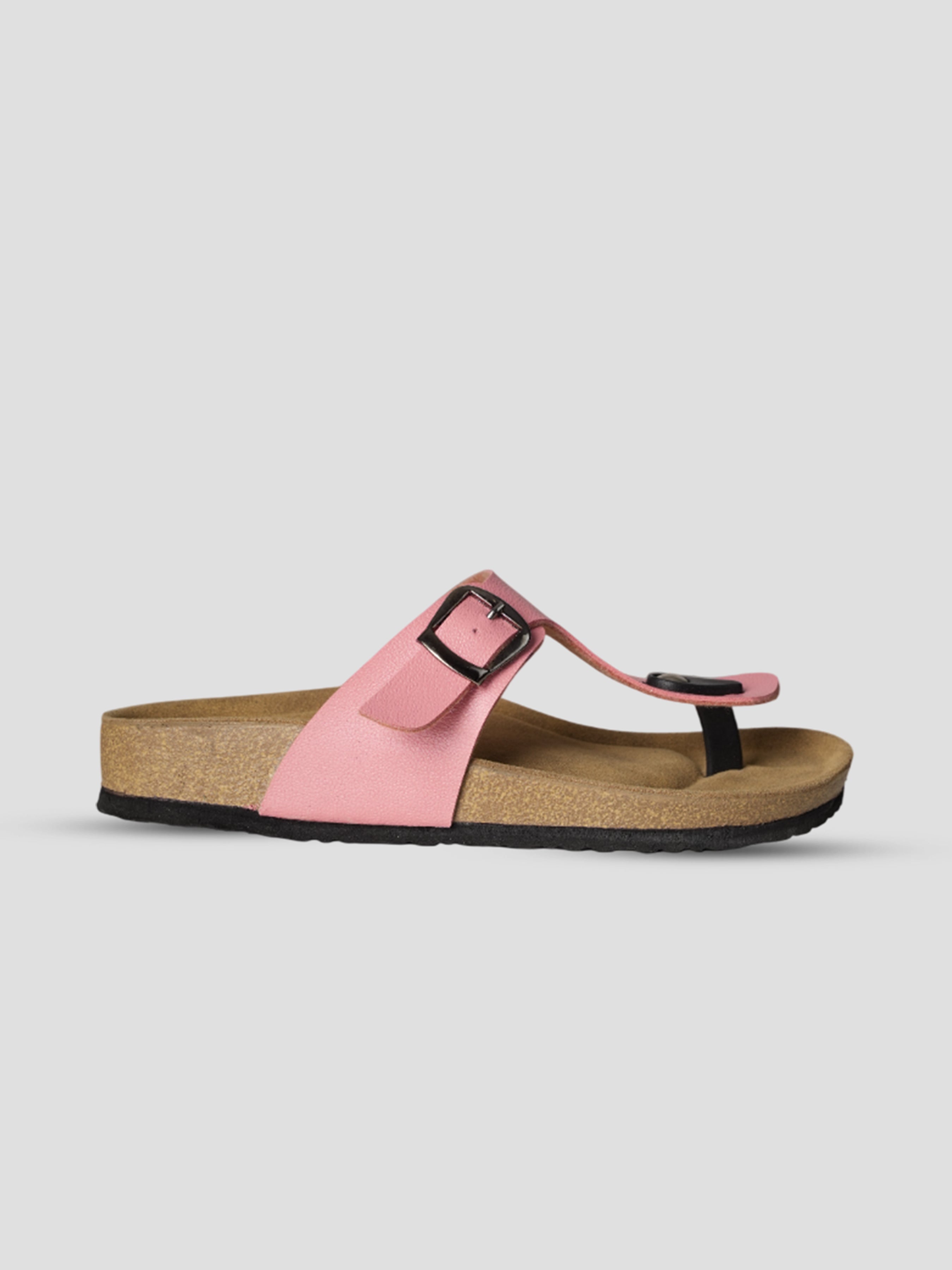 Jive Vibe By Ezok Pink Synthetic Slip On With Buckle Sandals