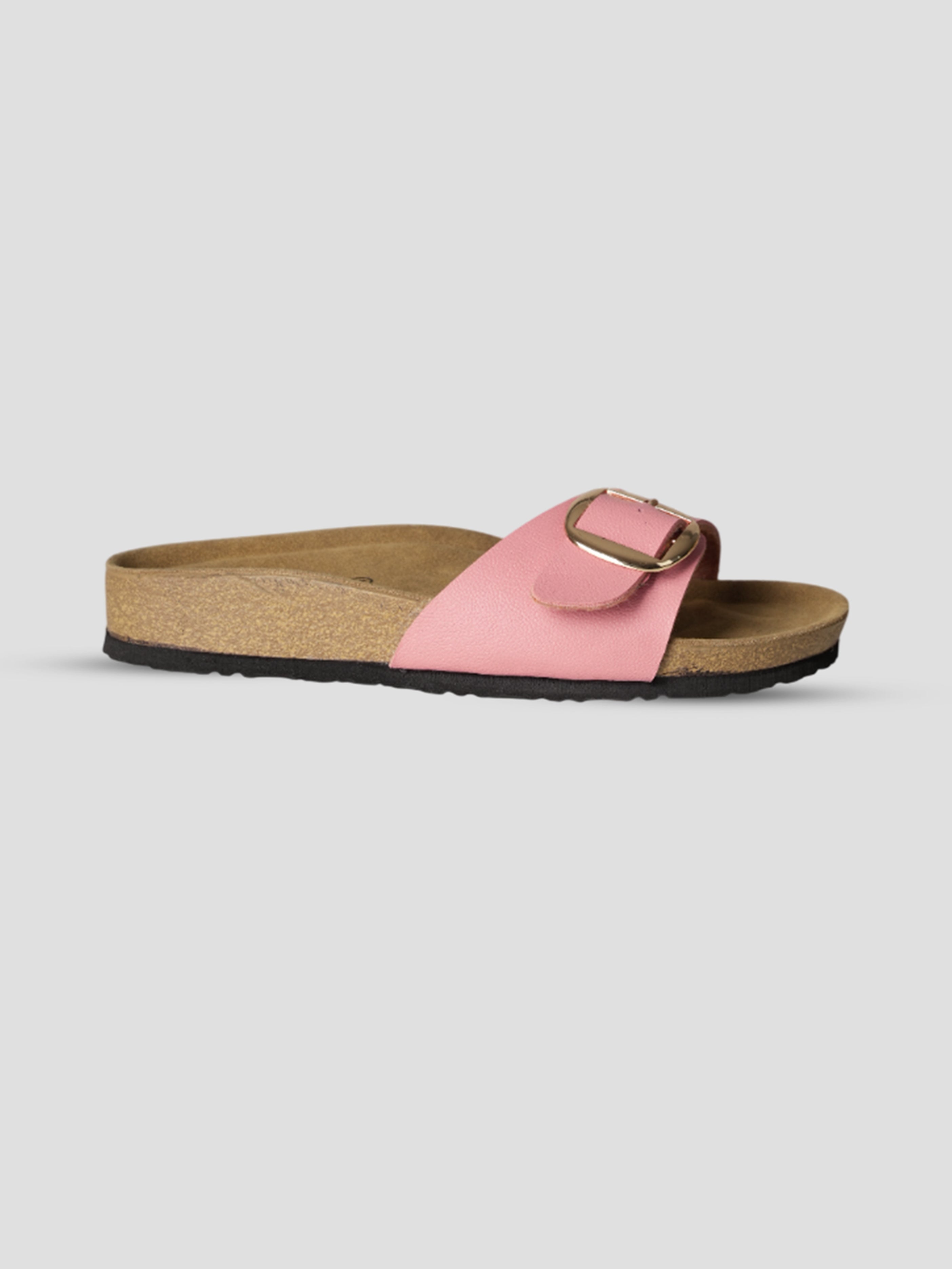 Jive Vibe By Ezok Pink Synthetic Slip On With Buckle Sandals