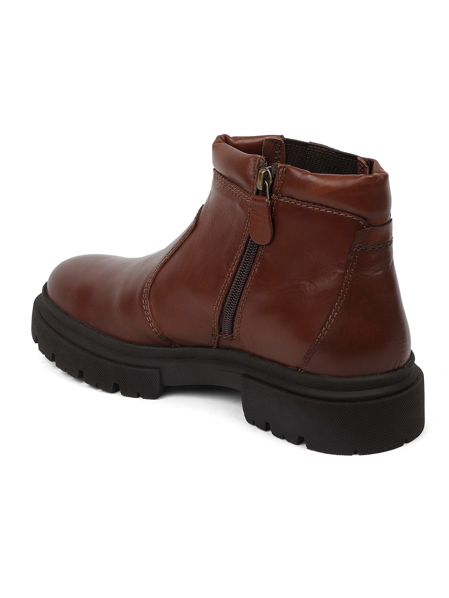Ezok Leather Brown Boots For Men