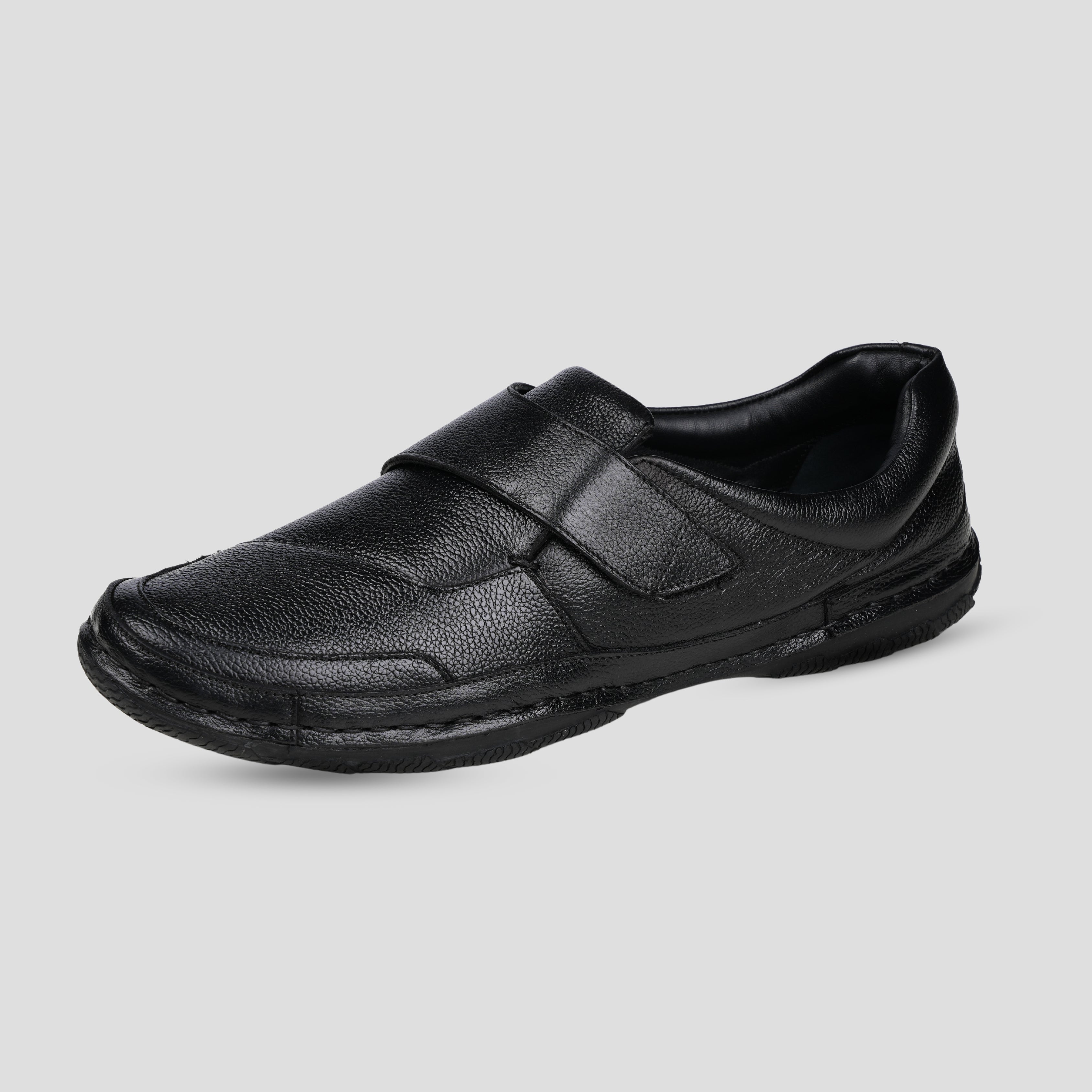 Ezok Black Casual Leather Shoes For Men