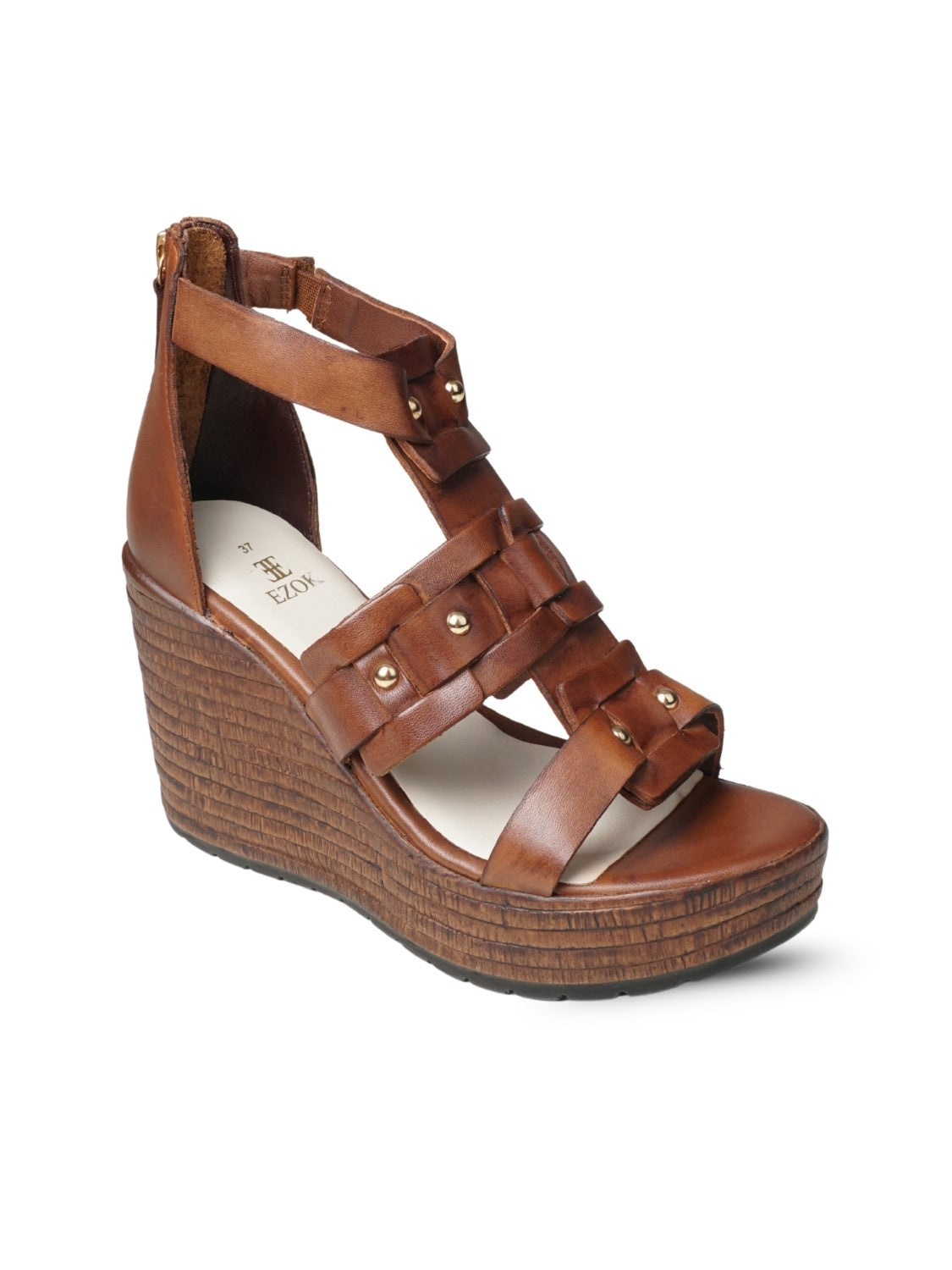 Ezok Women's Casual Genuine Leather Sandals | Stylish Open-Toe Design with Cushioned Insole | Comfortable & Trendy for Everyday Wear