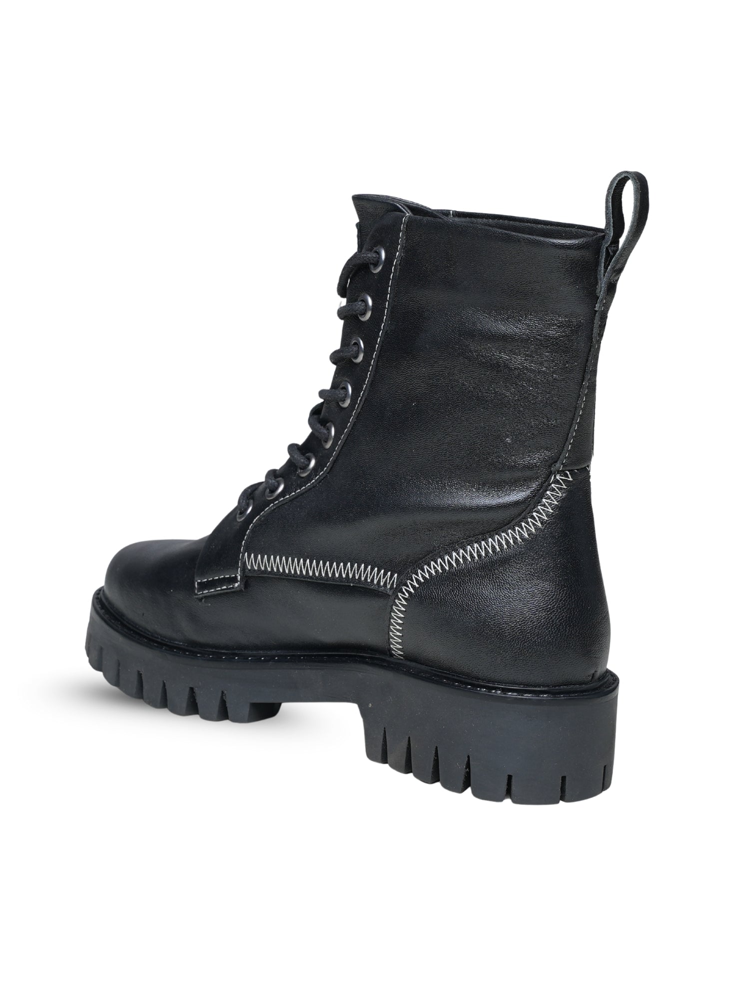 Ezok Women's Casual Leather Boots | Stylish Lace-Up Design with Cushioned Insole | Durable, Comfortable & Trendy for Daily Wear