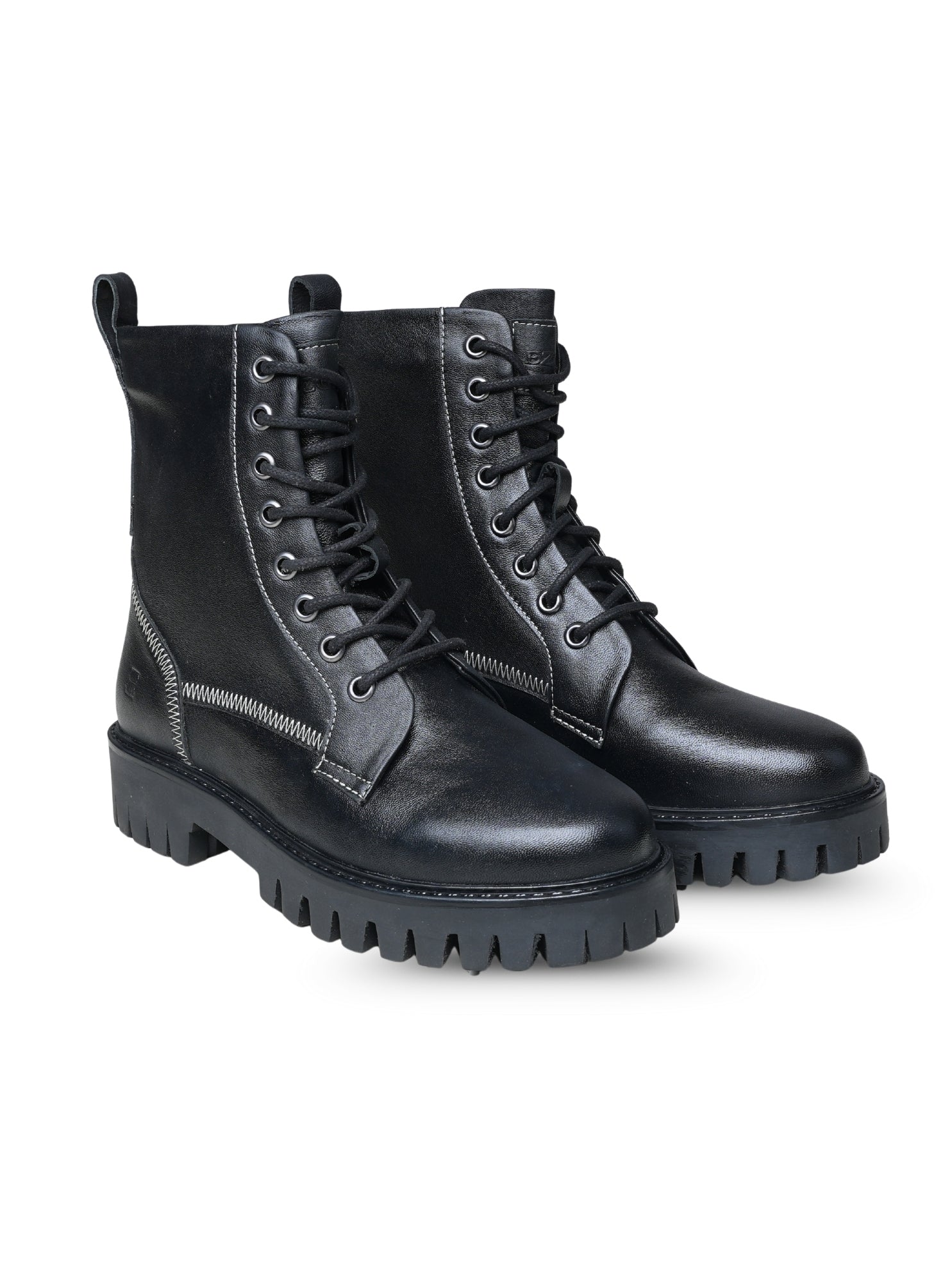 Ezok Women's Casual Leather Boots | Stylish Lace-Up Design with Cushioned Insole | Durable, Comfortable & Trendy for Daily Wear