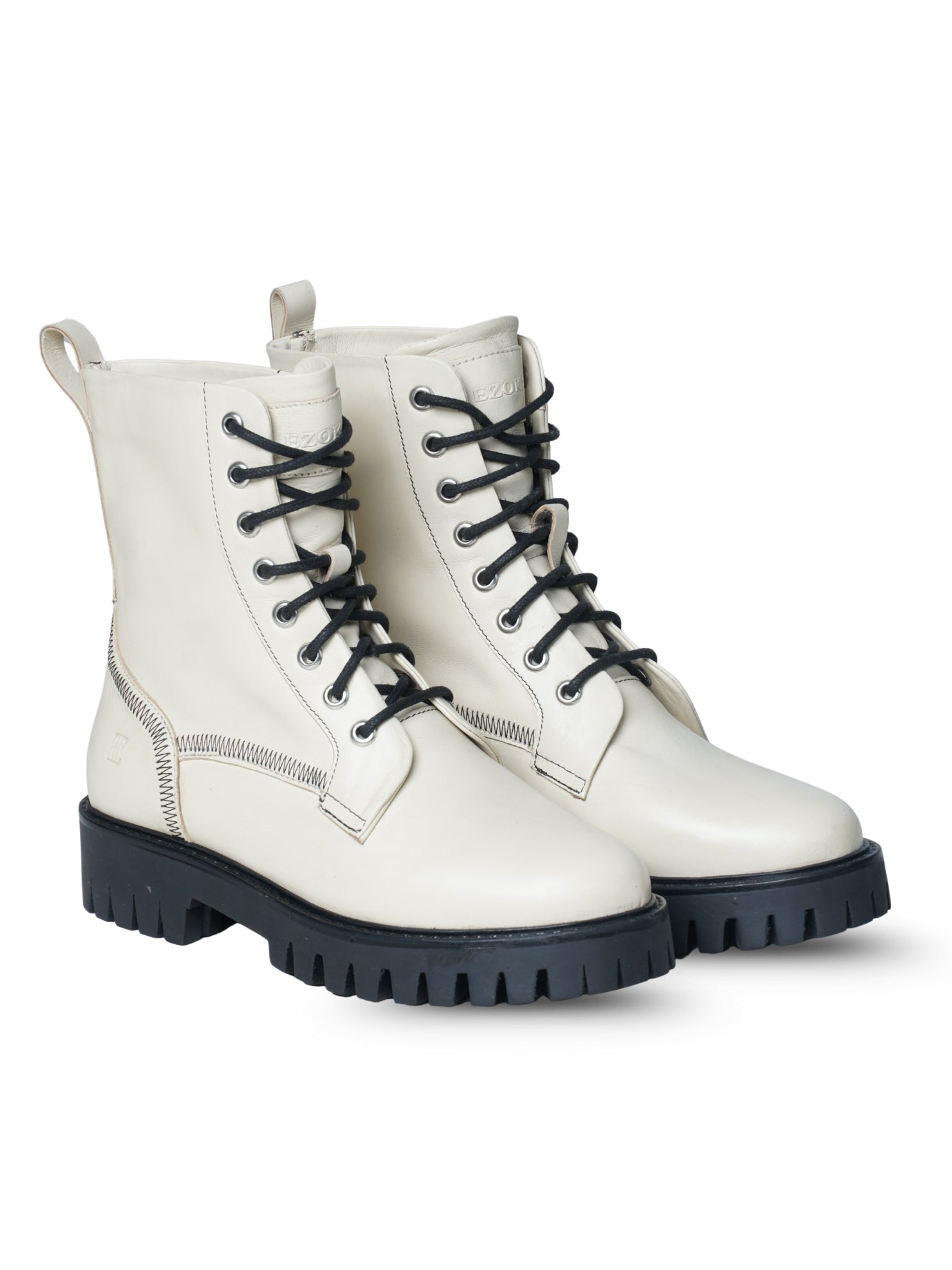 Ezok Women's Casual Leather Boots | Stylish Lace-Up Design with Cushioned Insole | Durable, Comfortable & Trendy for Daily Wear