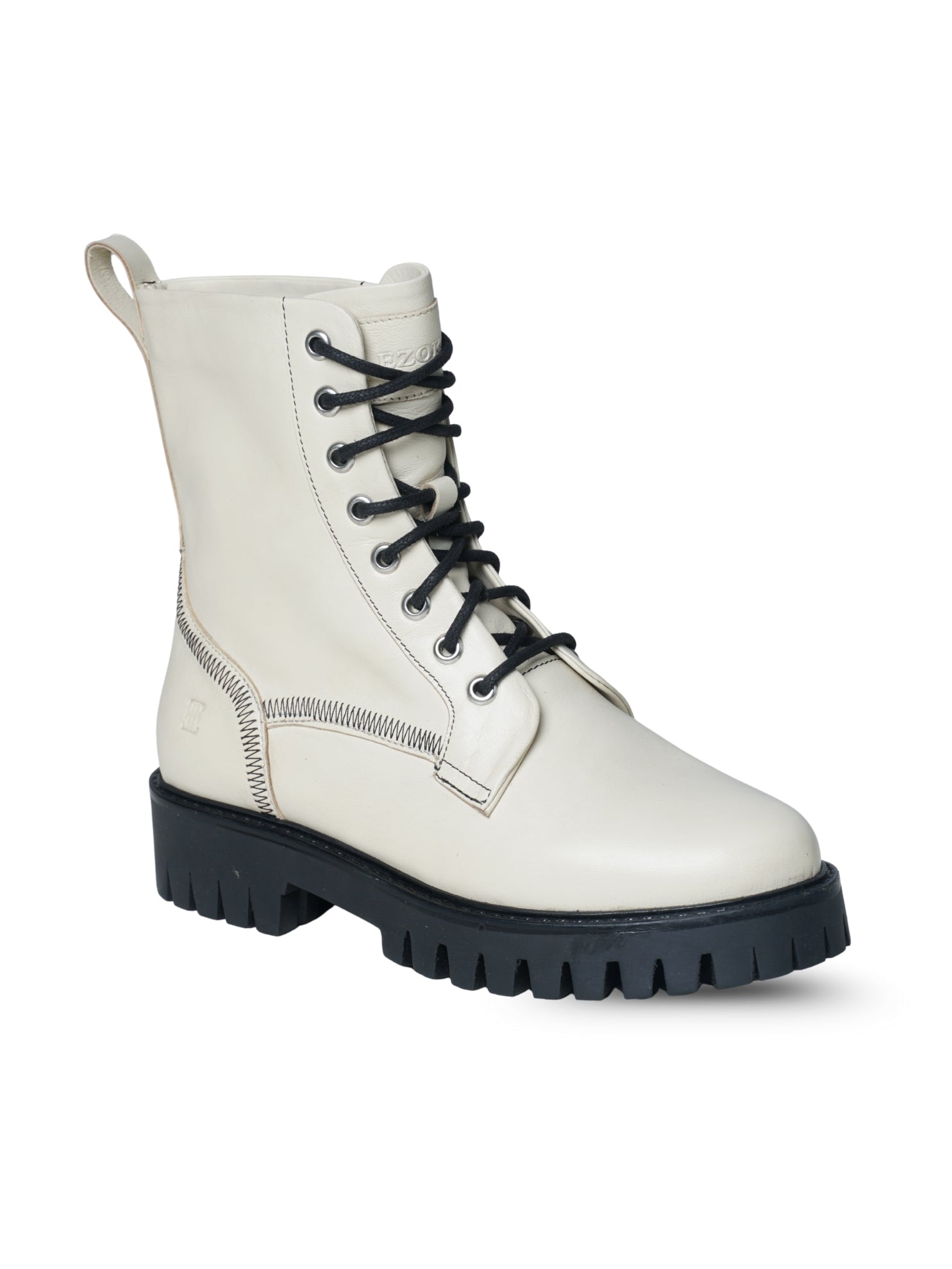 Ezok Women's Casual Leather Boots | Stylish Lace-Up Design with Cushioned Insole | Durable, Comfortable & Trendy for Daily Wear