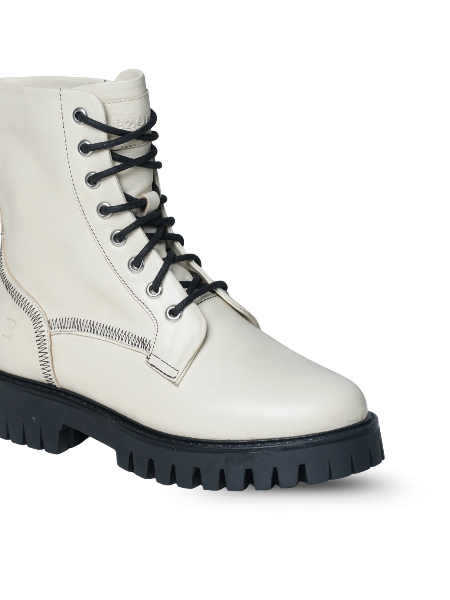 Ezok Women's Casual Leather Boots | Stylish Lace-Up Design with Cushioned Insole | Durable, Comfortable & Trendy for Daily Wear