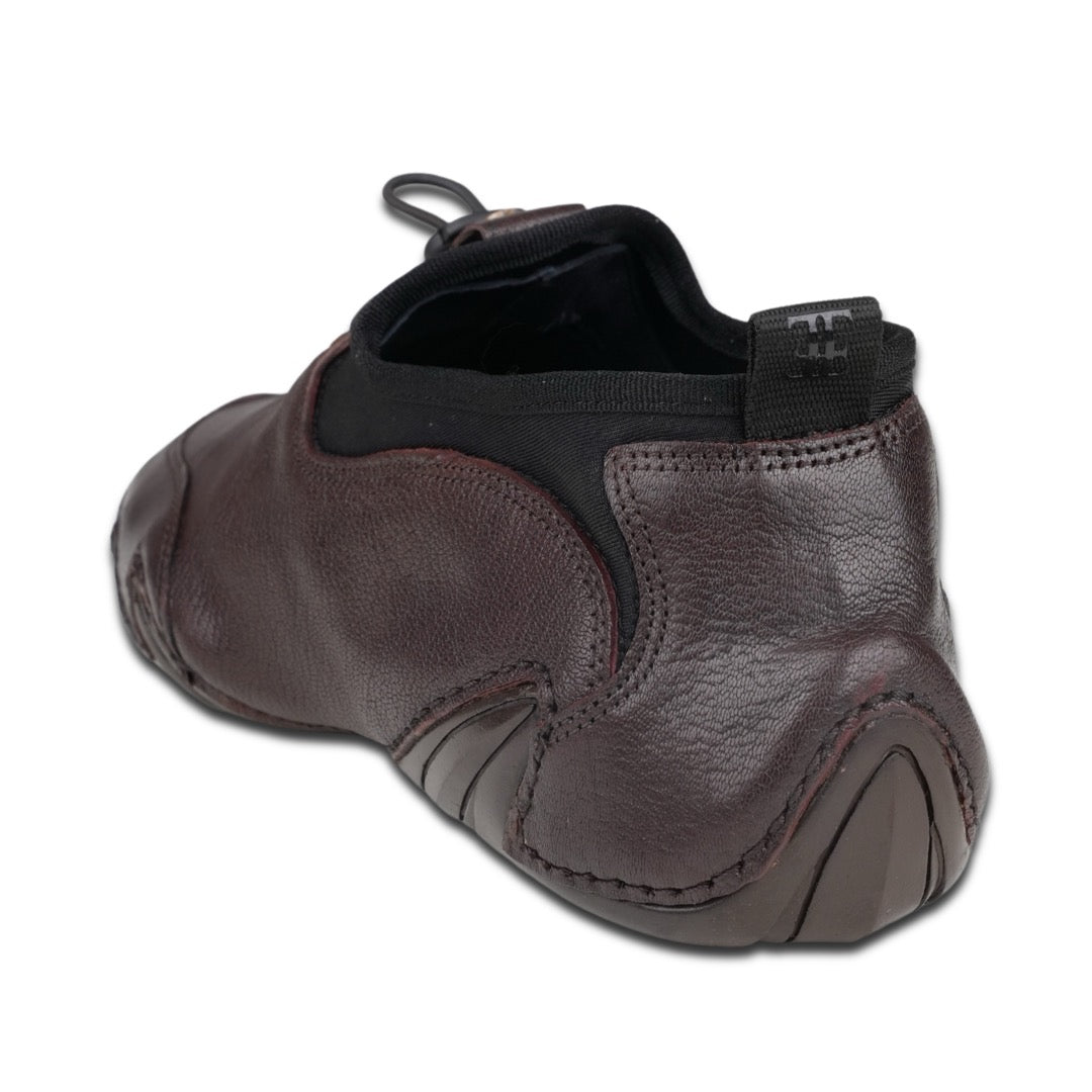 Ezok Men Leather Chocolate Slip-On Casual Shoes