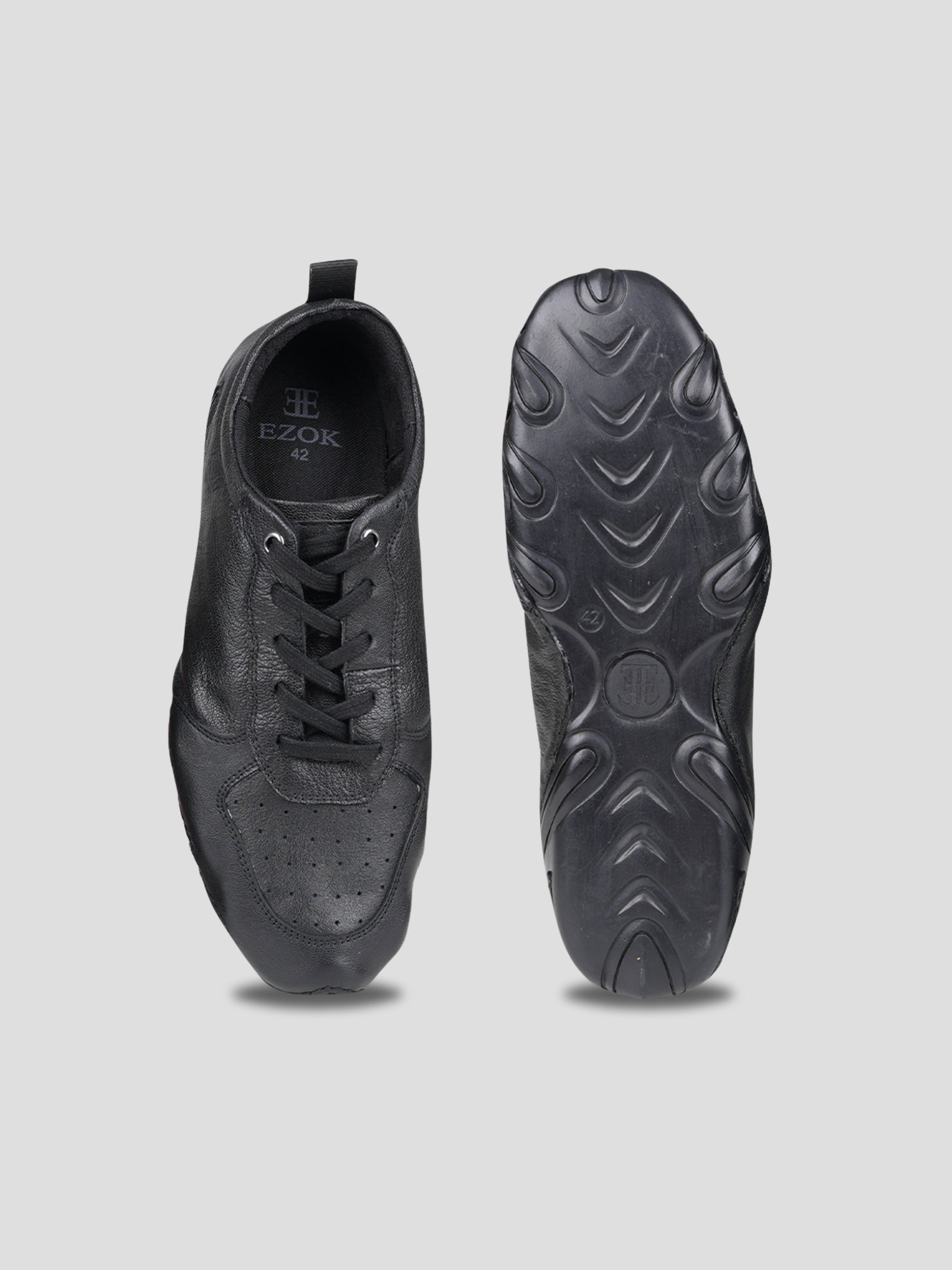 Ezok Men Leather Lace-Up Casual Shoes