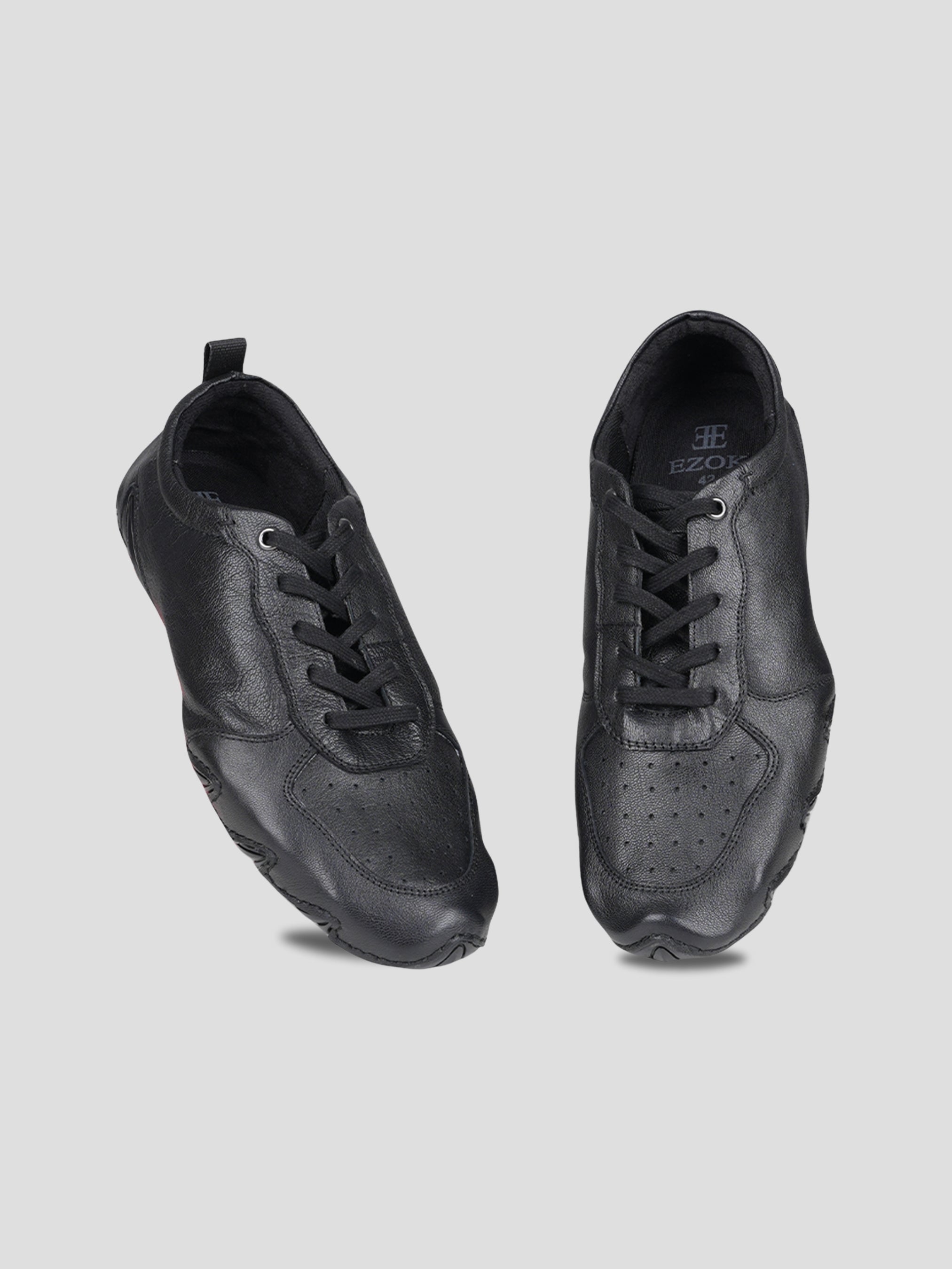 Ezok Men Leather Lace-Up Casual Shoes