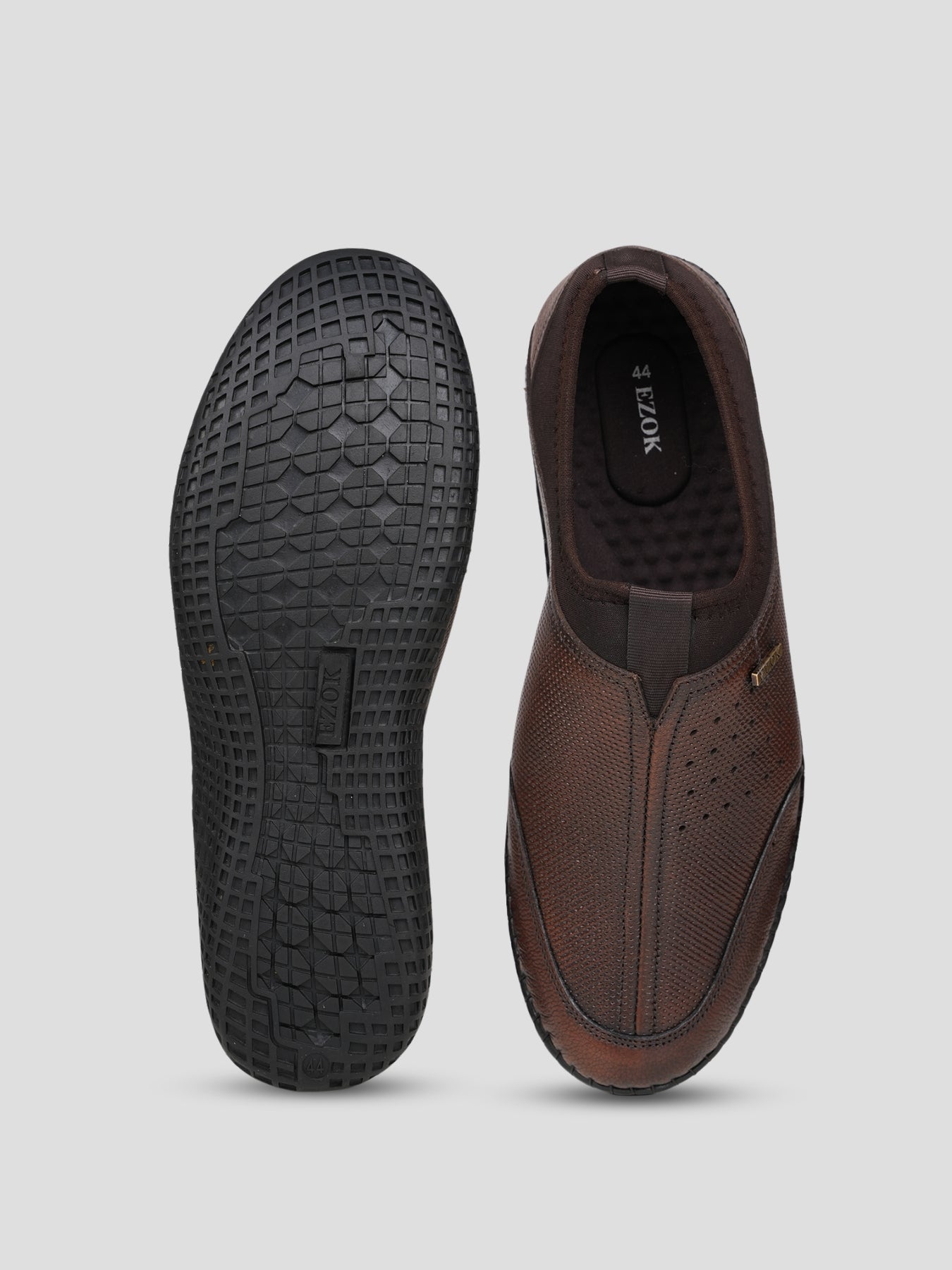 Ezok Men's Leather Slip-On Casual Shoes - Effortless Style & Comfort