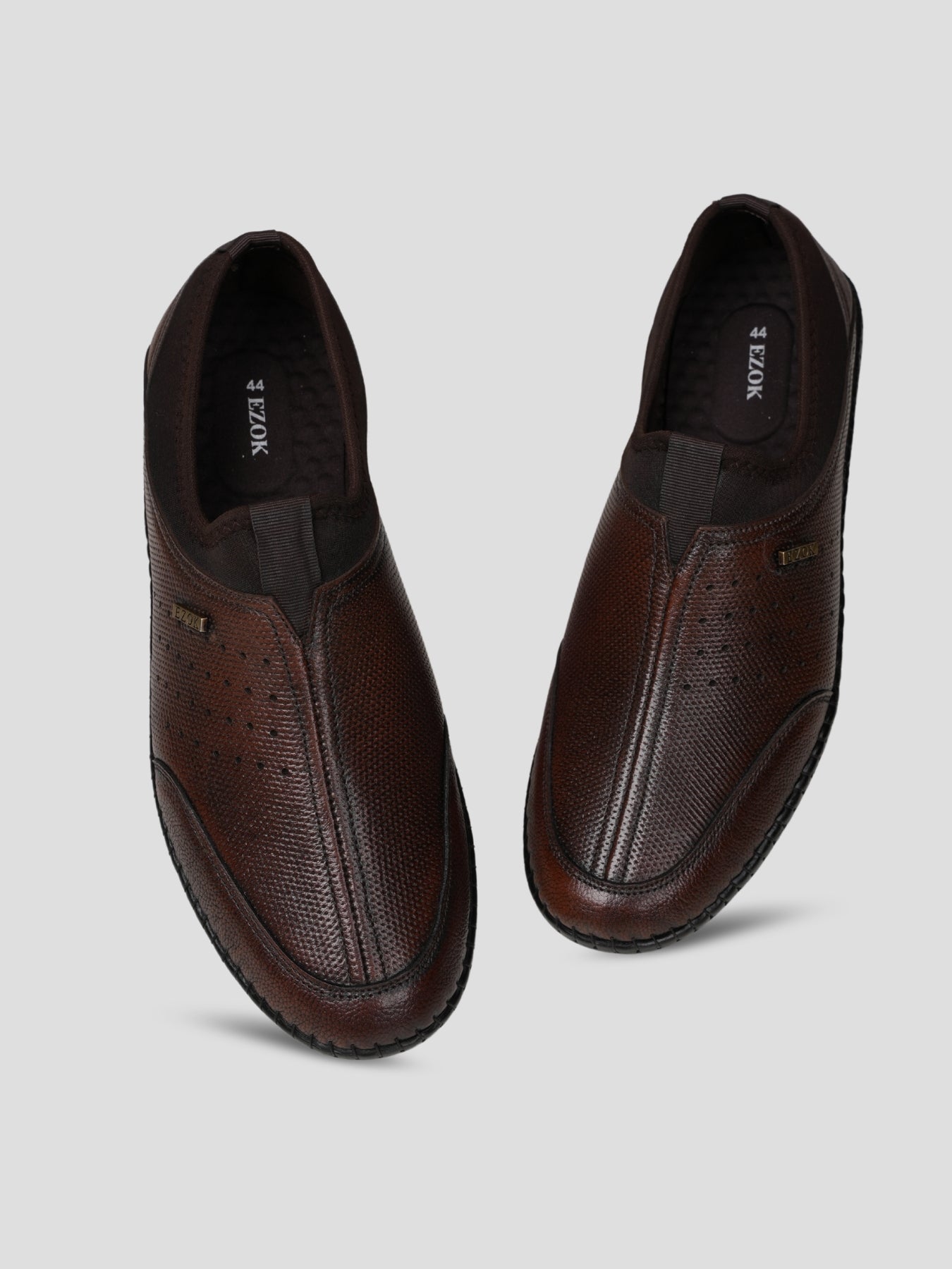 Ezok Men's Leather Slip-On Casual Shoes - Effortless Style & Comfort