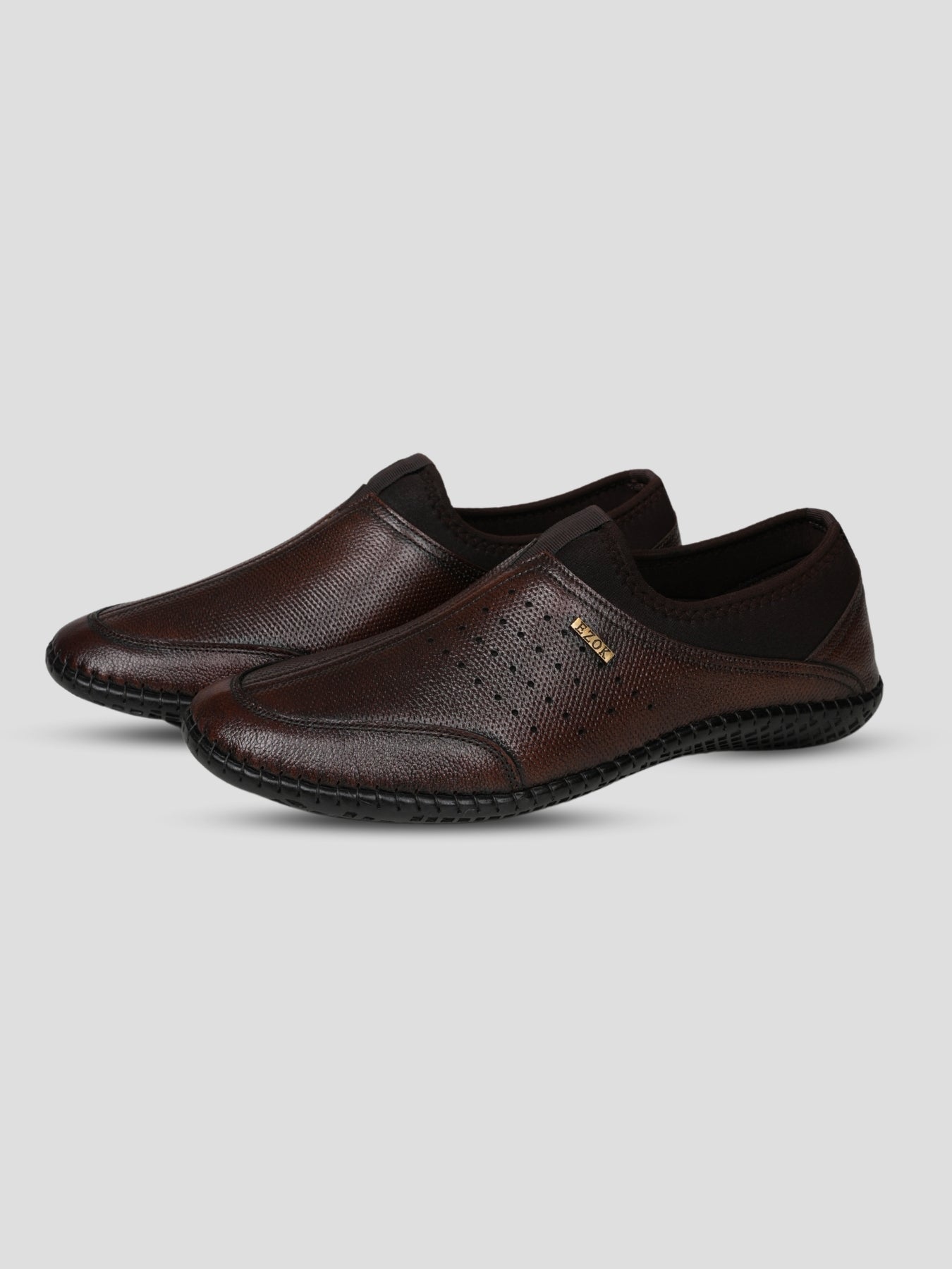 Ezok Men's Leather Slip-On Casual Shoes - Effortless Style & Comfort