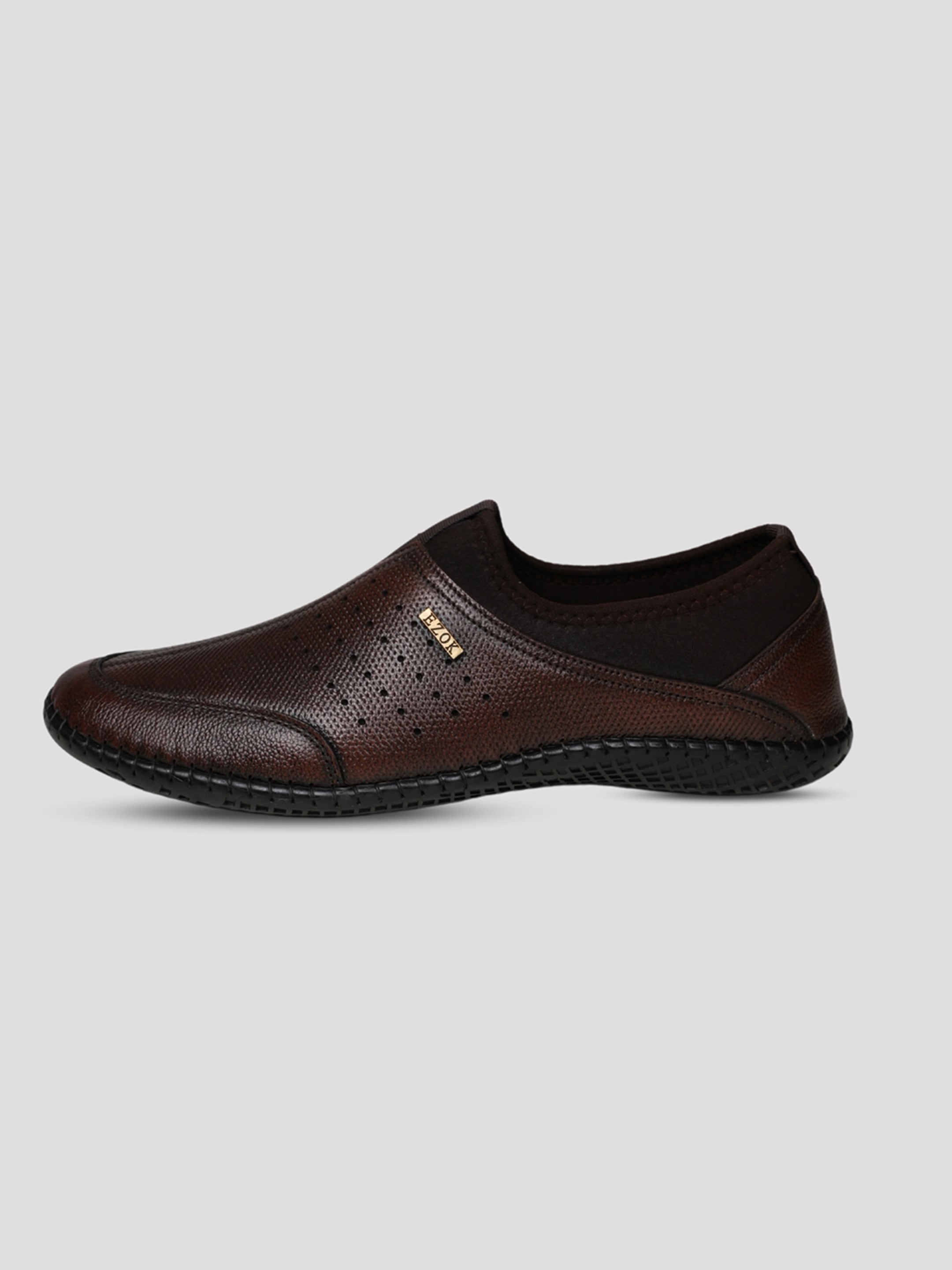 Ezok Men's Leather Slip-On Casual Shoes - Effortless Style & Comfort