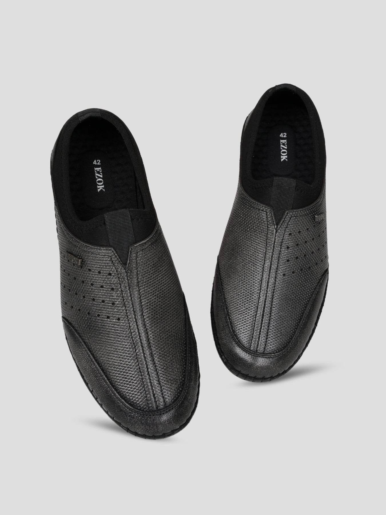 Ezok Men's Leather Slip-On Casual Shoes - Effortless Style & Comfort