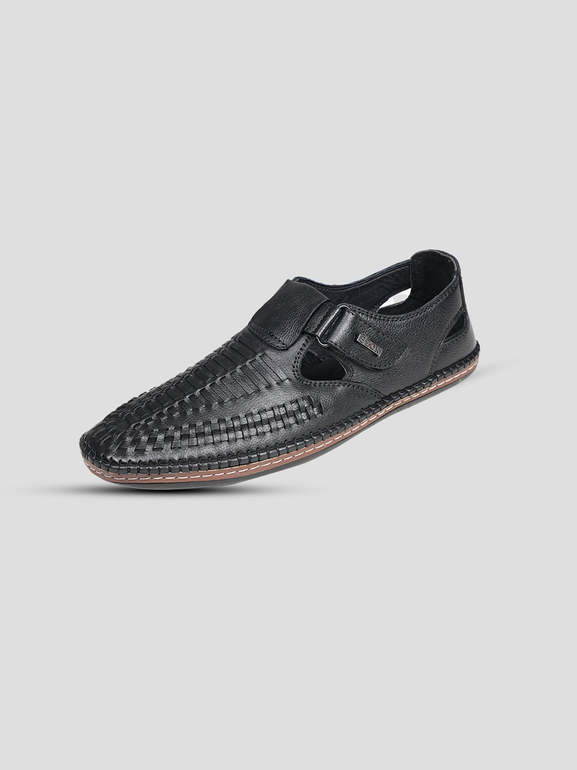 Ezok Men's Casual Leather Shoes | Easy Velcro Closure | Stylish & Comfortable
