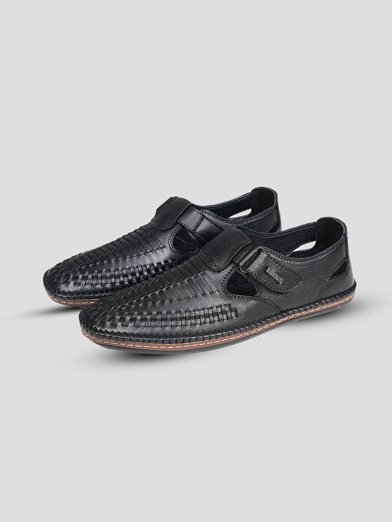 Ezok Men's Casual Leather Shoes | Easy Velcro Closure | Stylish & Comfortable