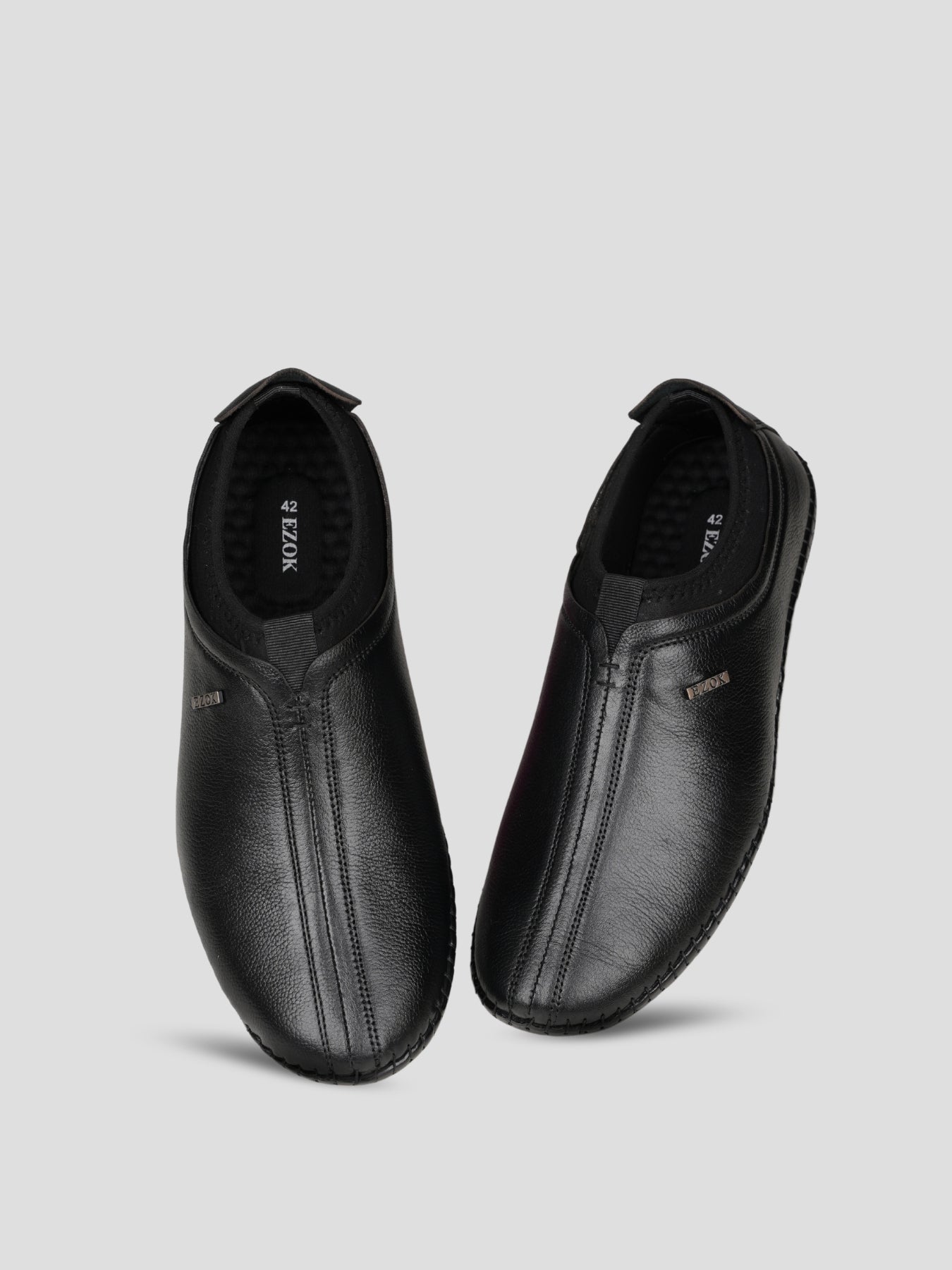 Ezok Men's Leather Slip-On Casual Shoes - Effortless Style & Comfort