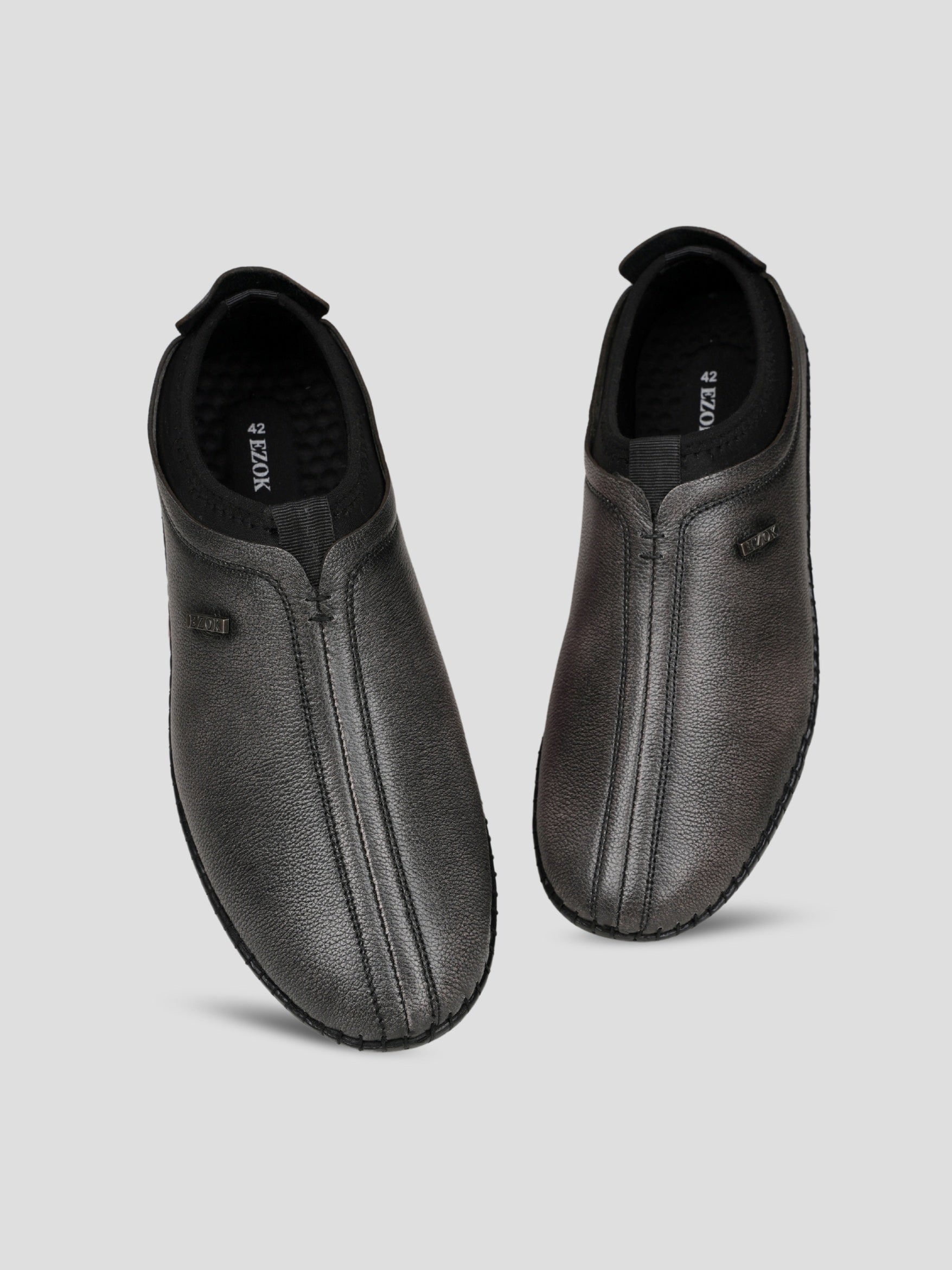 Ezok Men's Leather Slip-On Casual Shoes - Effortless Style & Comfort