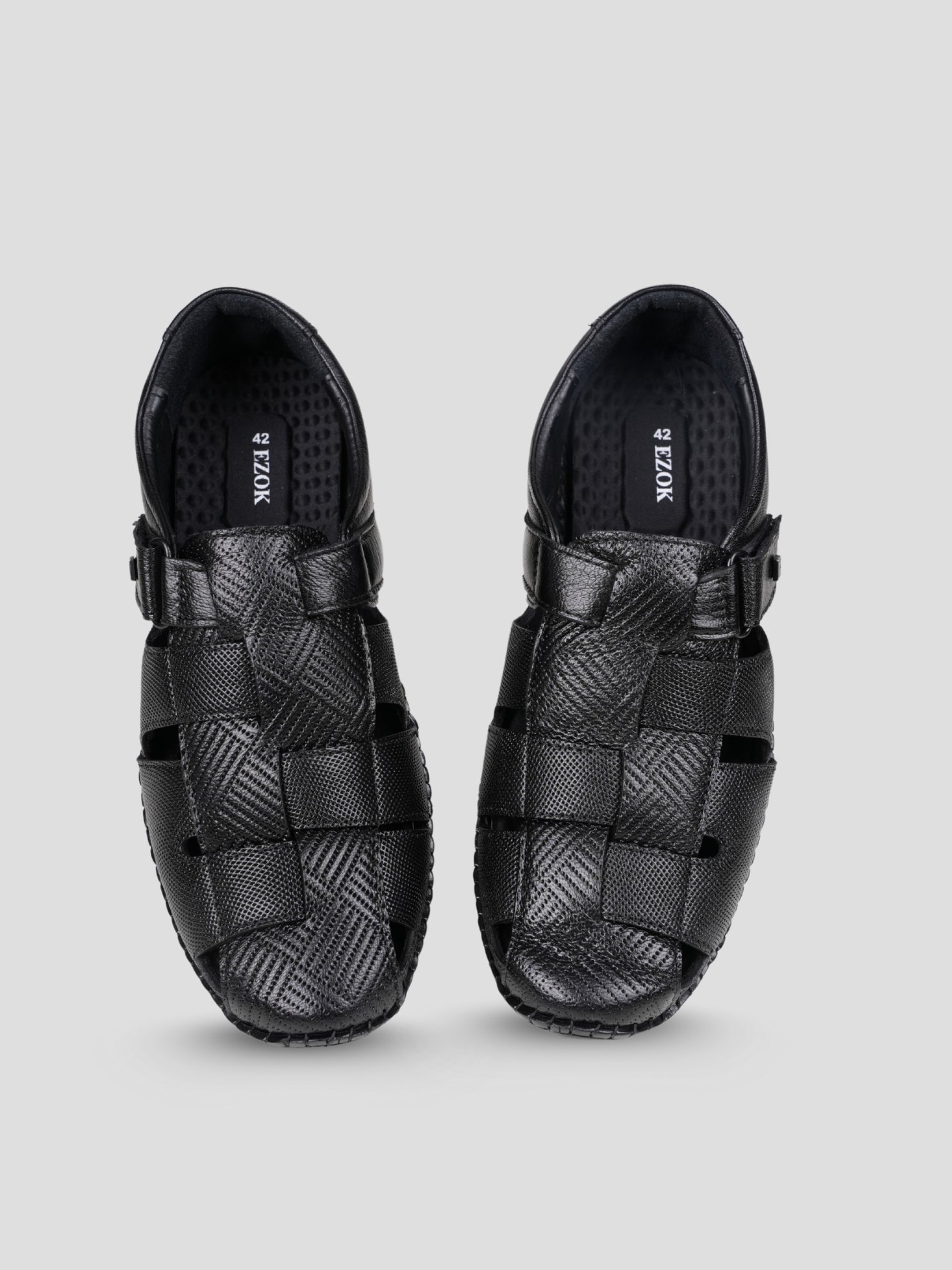 Ezok Men's Genuine Leather Sandals with Back Closure Adjustable, Comfortable & Durable Footwear for Summer