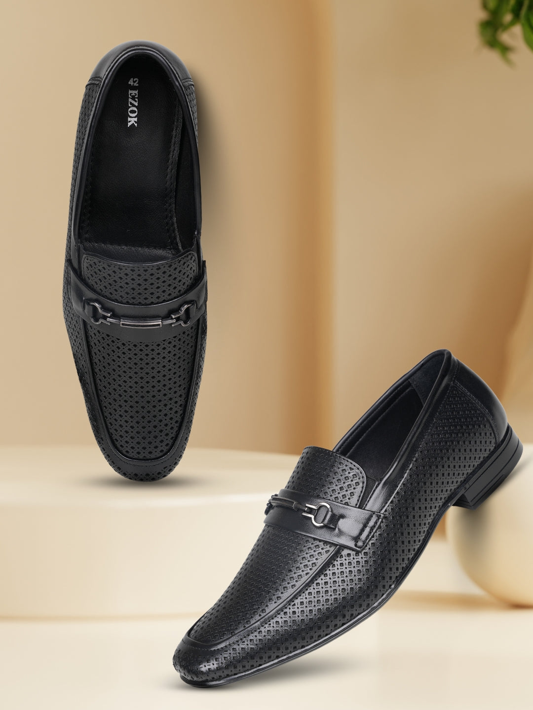 EZOK Men's Slip-On Leather Casual Shoes – Stylish & Comfortable