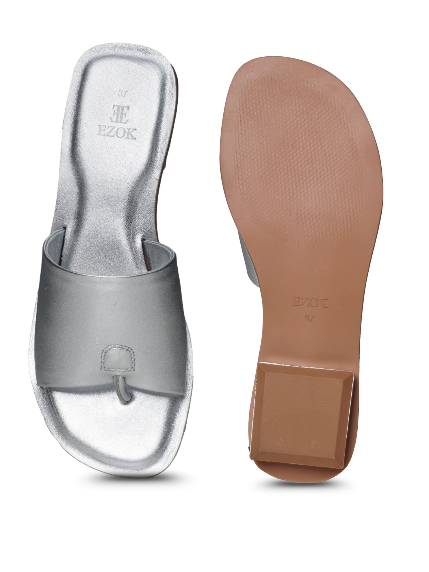 Ezok Women's Casual Leather Sandals | Stylish Open-Toe Flats Design with Cushioned Insole | Durable, Comfortable & Trendy for Daily Wear