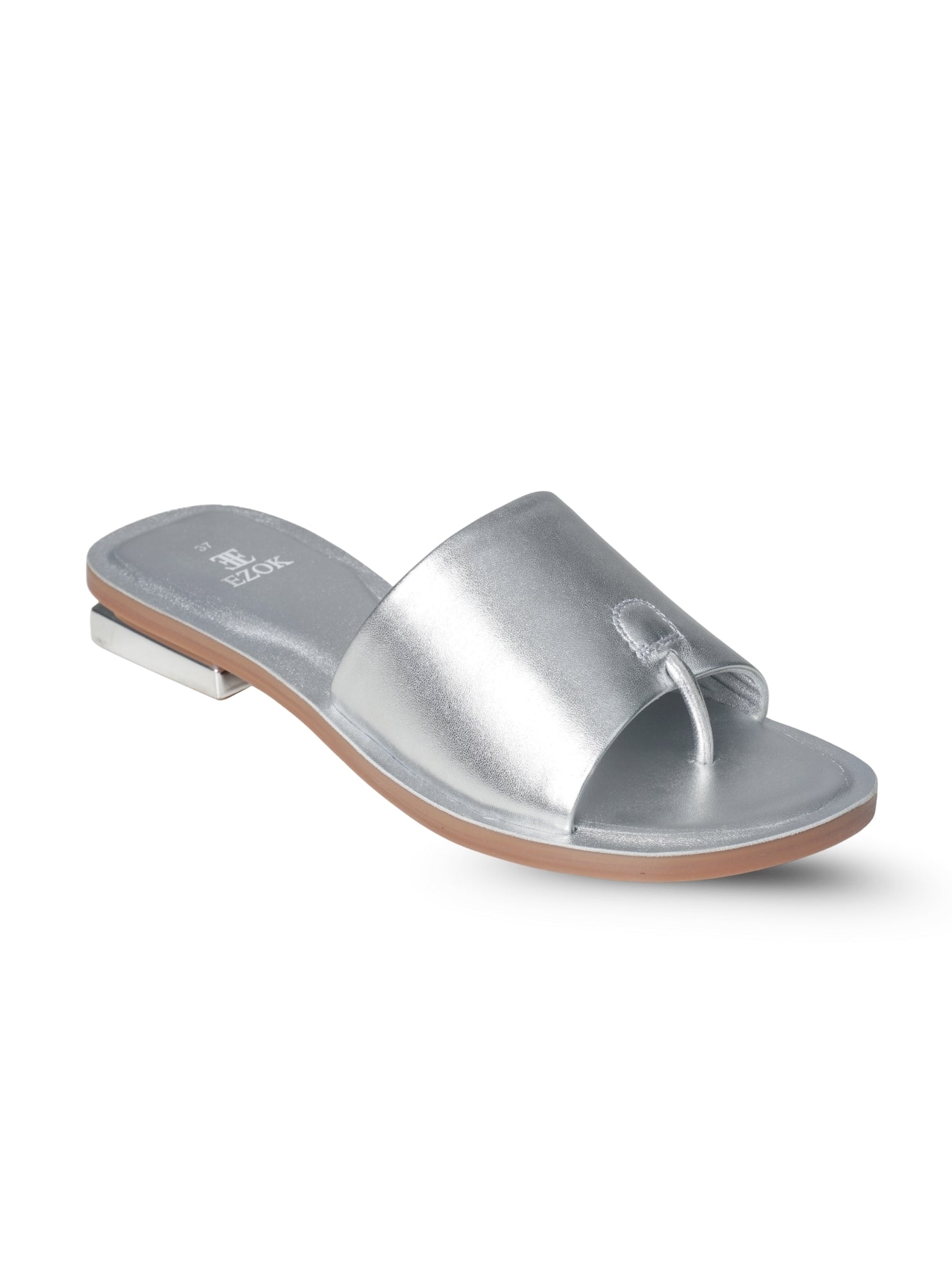 Ezok Women's Casual Leather Sandals | Stylish Open-Toe Flats Design with Cushioned Insole | Durable, Comfortable & Trendy for Daily Wear