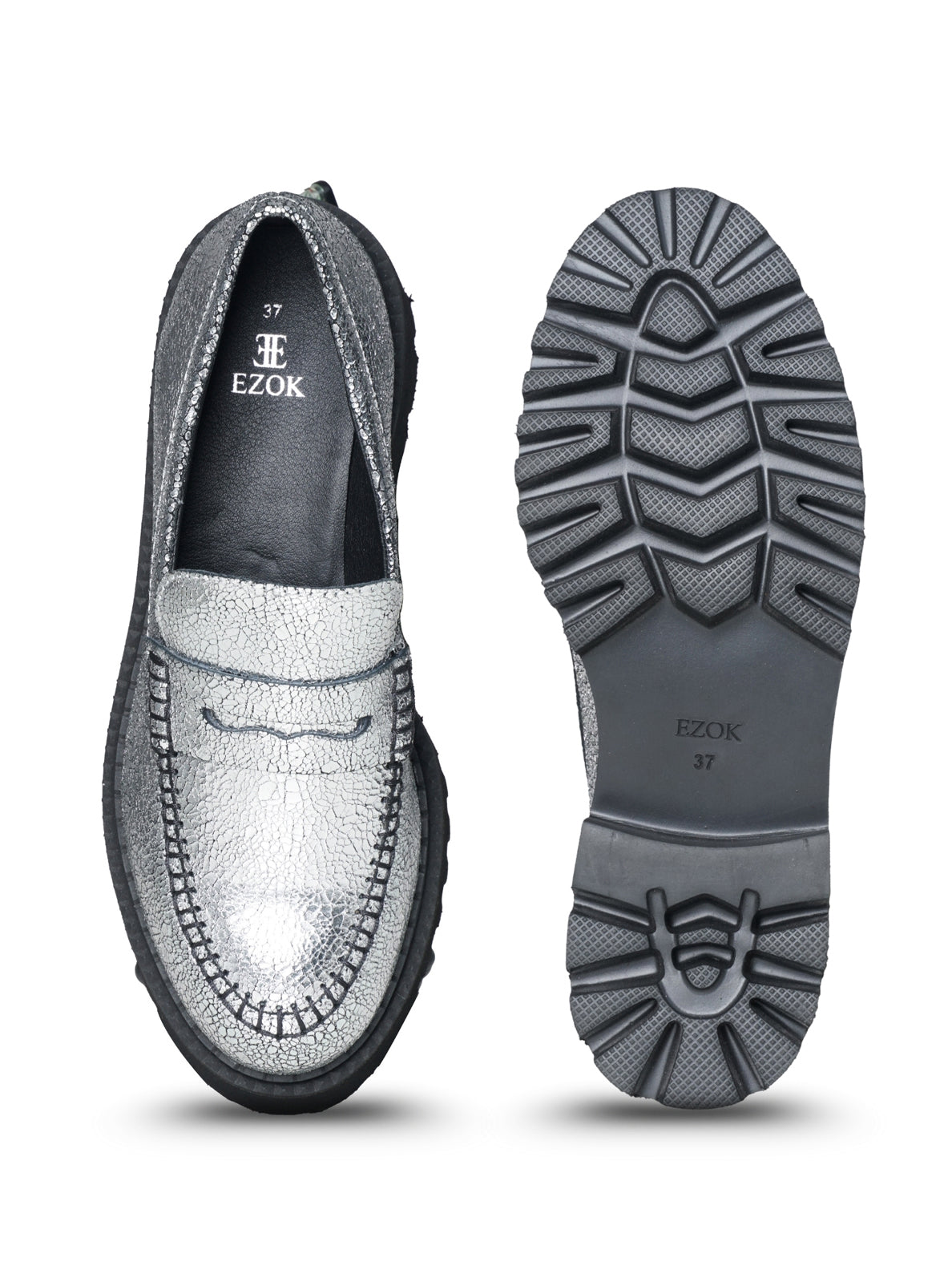 Ezok Women's Casual Leather Loafers | Stylish Slip-On Design with Cushioned Insole | Durable, Comfortable & Trendy for Daily Wear