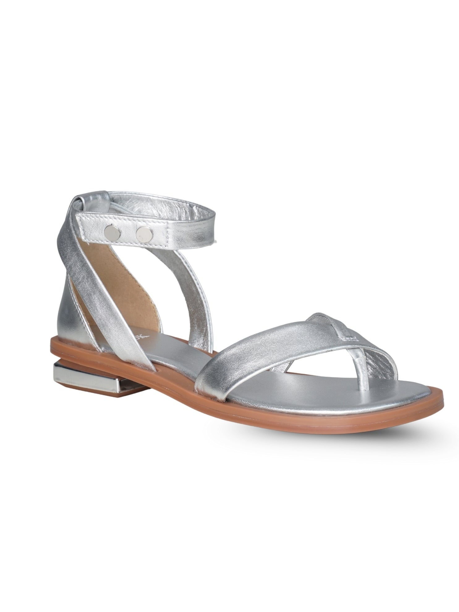 Ezok Women's Casual Leather Sandals | Stylish Open-Toe Flats Design with Cushioned Insole | Durable, Comfortable & Trendy for Daily Wear